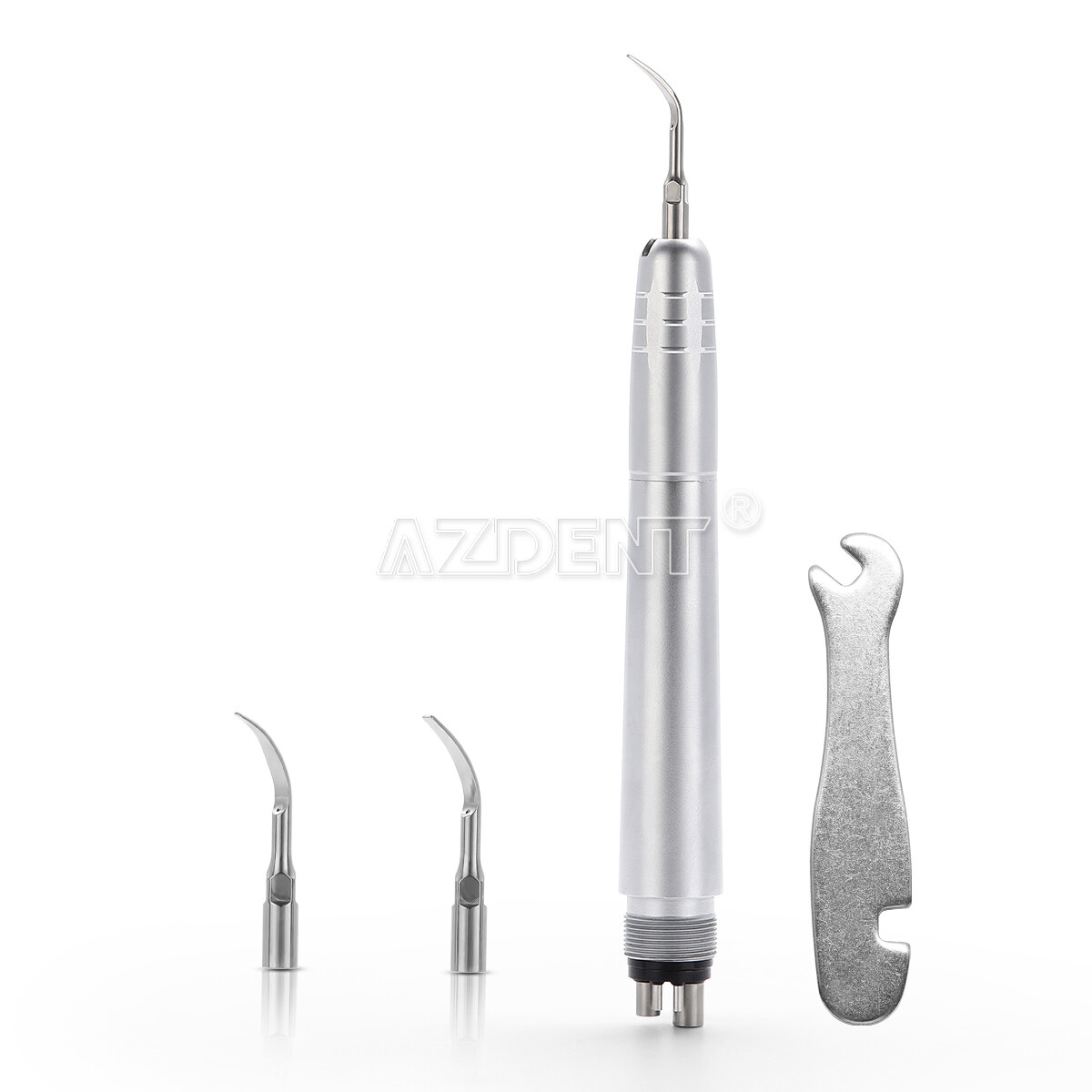 AZDENT Dental Ultrasonic Air Scaler Handpiece 4 Holes + 3 Compatible Tips