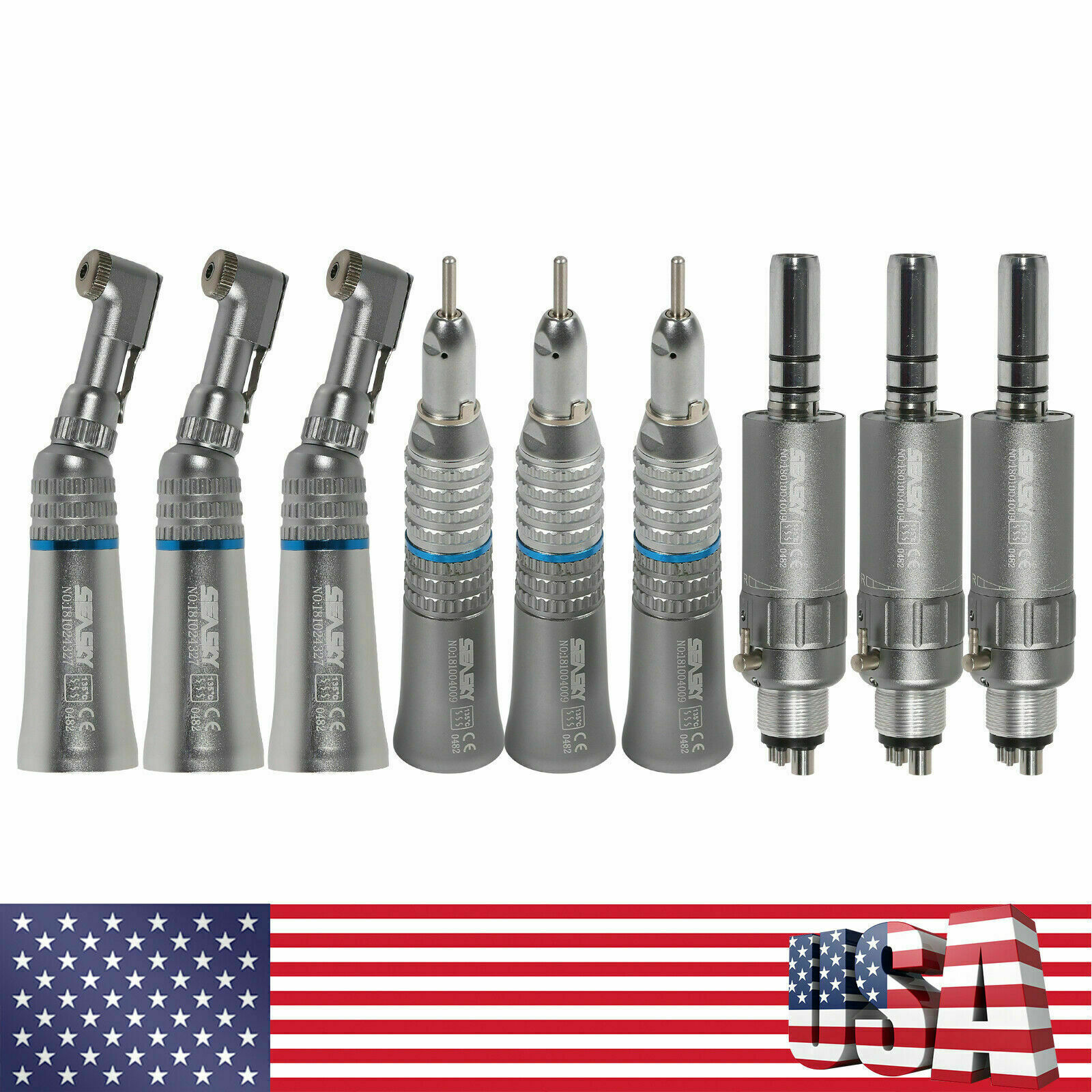 NSK Style Dental Slow Low Speed Handpiece Straight Contra Angle Air Motor 4/2H B