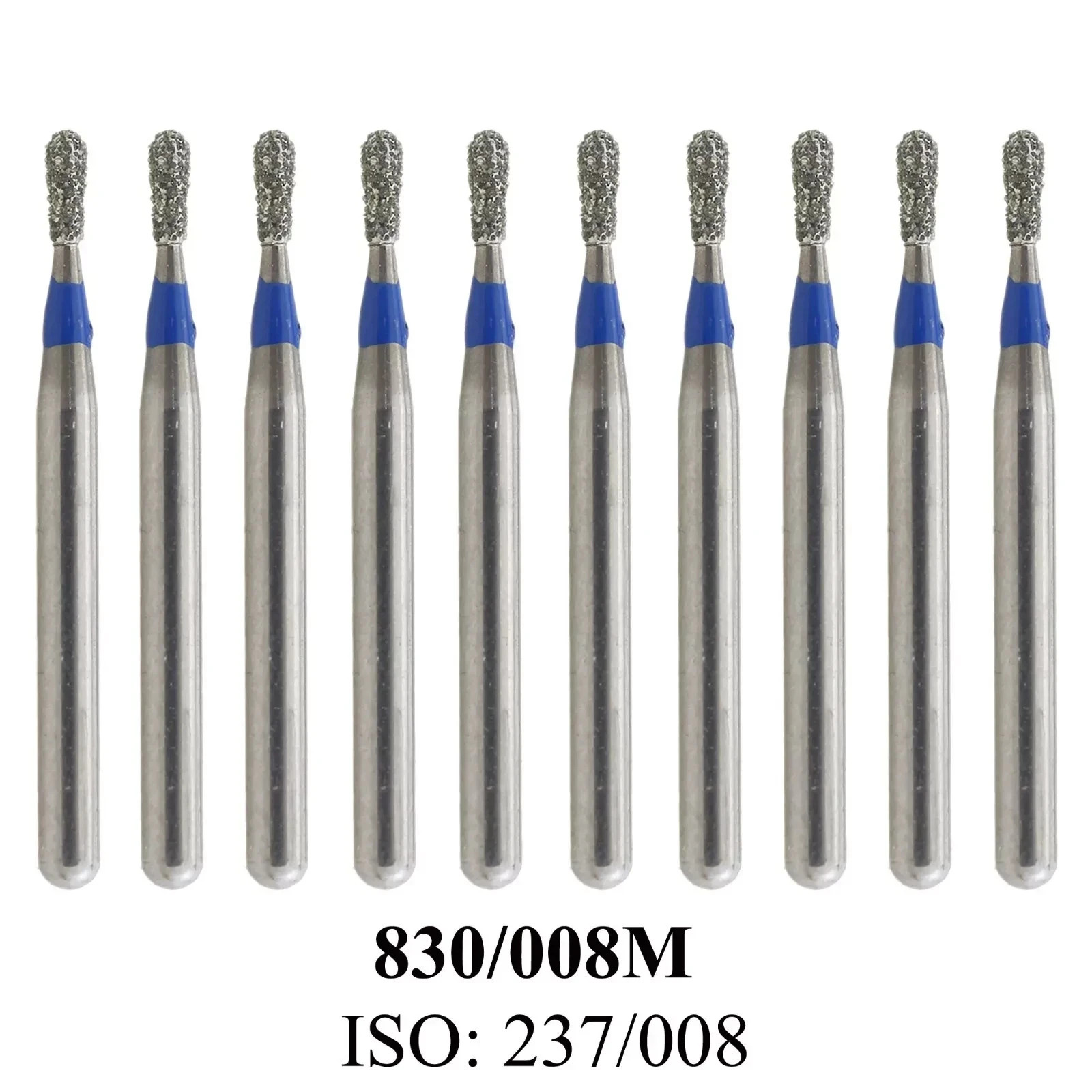 10Pcs/Pack Dental Diamond FG Pear Bur Medium Grit Burs High Speed Burr 830/008M