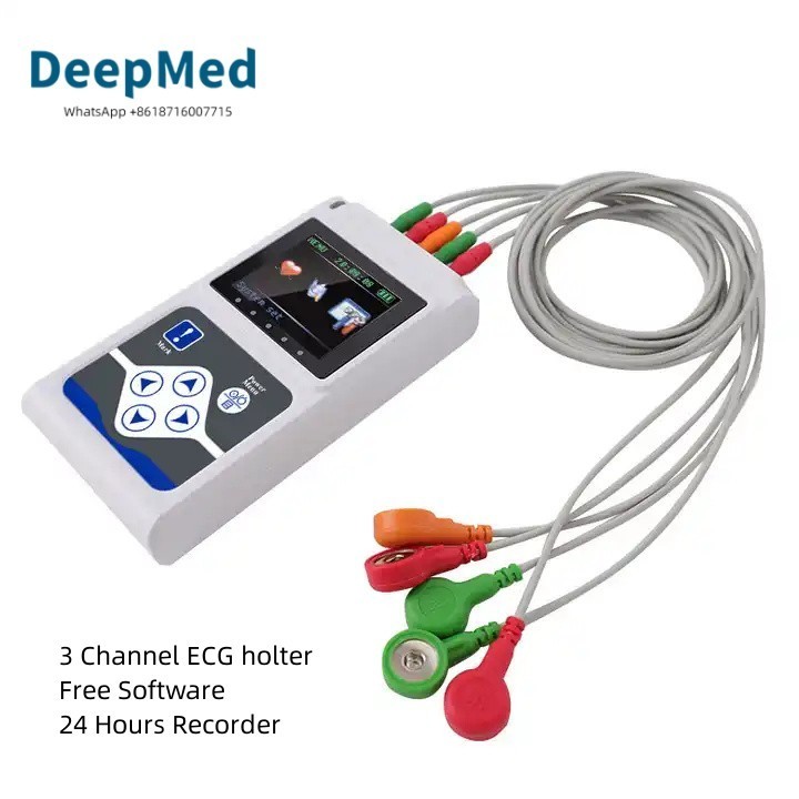 3 Channel ECG Holter Dynamic EKG Holter 24 Hours Analysis with Free PC Software