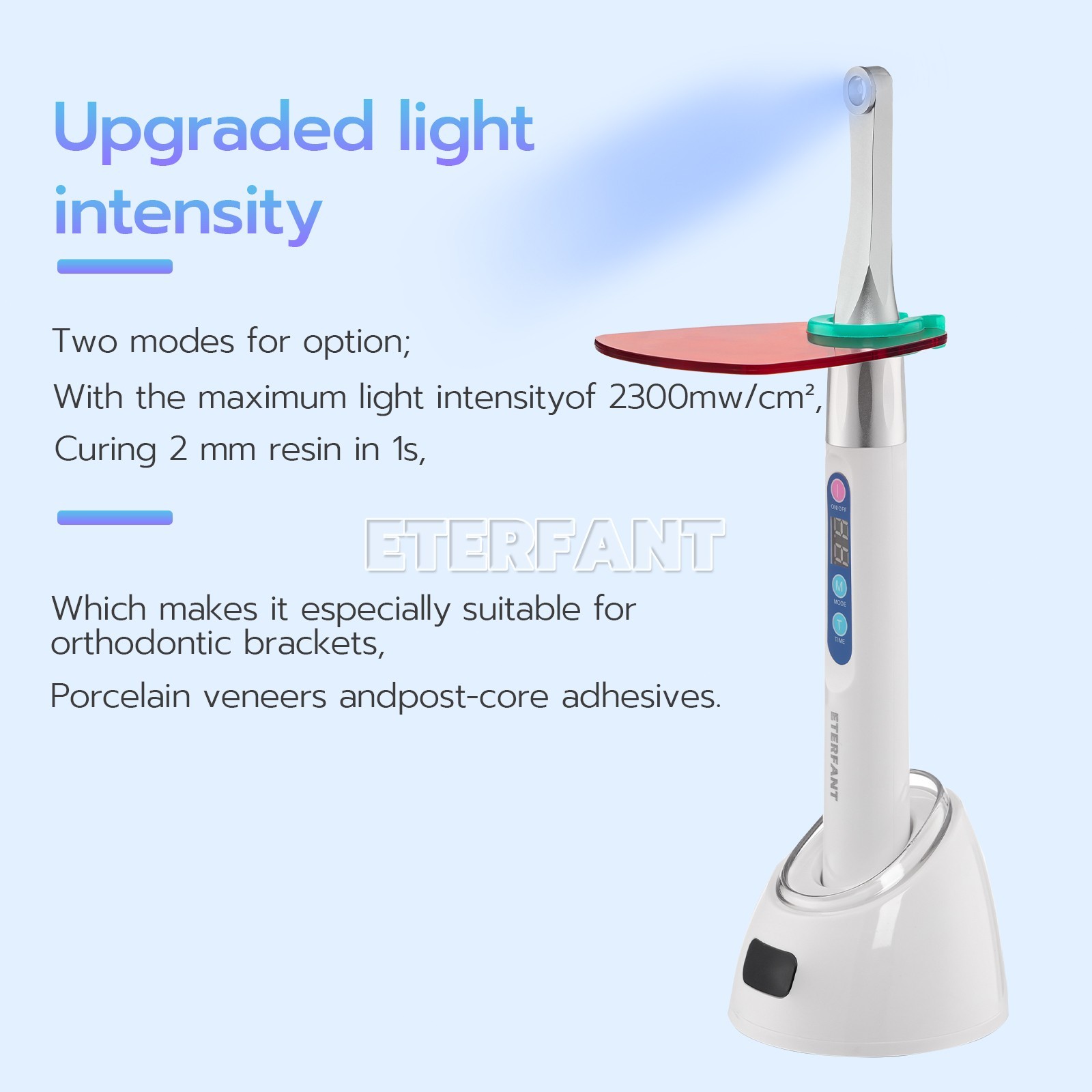 Woodpecker Style Dental LED Curing Light Lamp 1S Resin Cure LED Lamp Wireless
