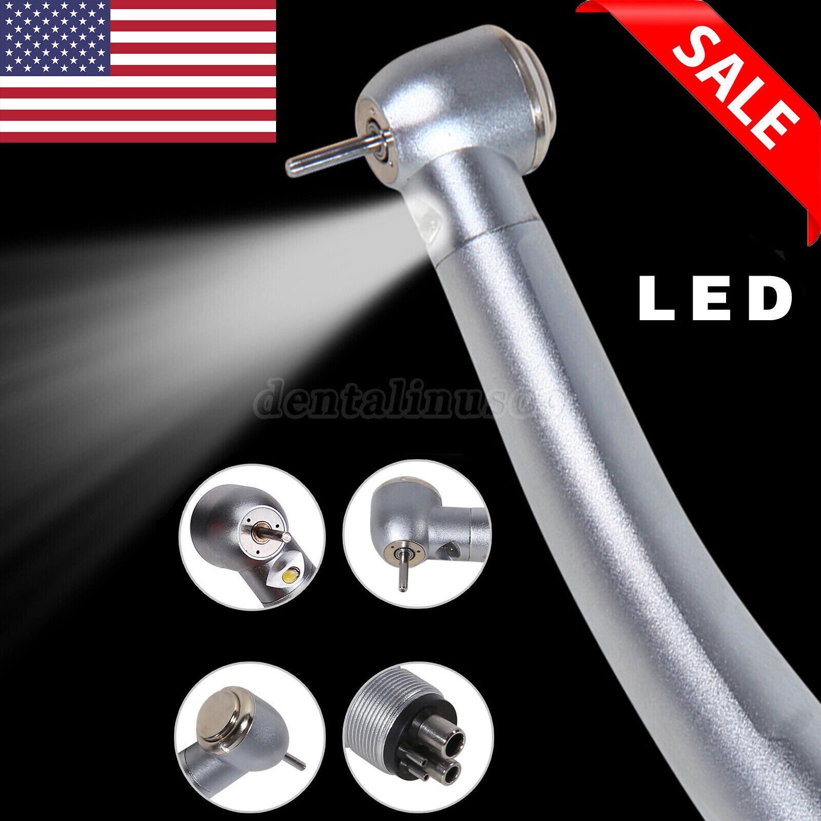 KaVo Style Dental E-generator LED Fiber Optic High Speed Handpiece Turbine 4Hole