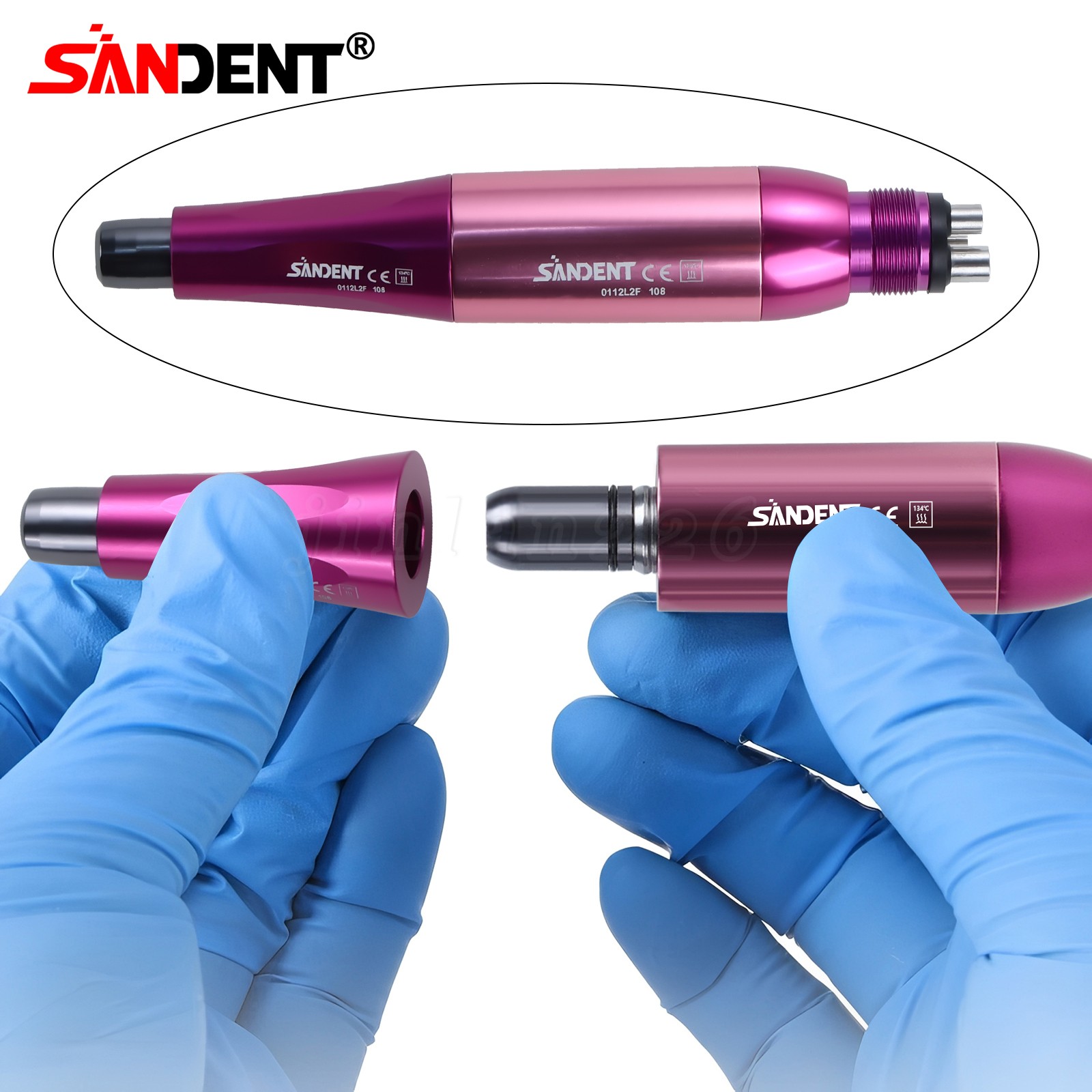 Dental Hygiene Prophy Handpiece Straight Nosecone 1:1 4:1 Low Speed Air Motor 4H