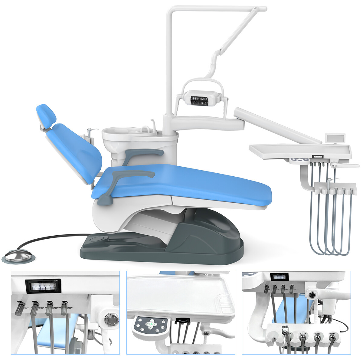 Dental Unit Chair Computer Controlled DC Motor PU Leather +Doctor ‘s Stool FDA