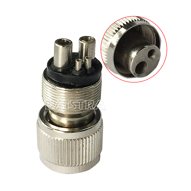 Dental 4 Holesto 2 Hole High Handpiece Tubing Change Adapter Connector Converter