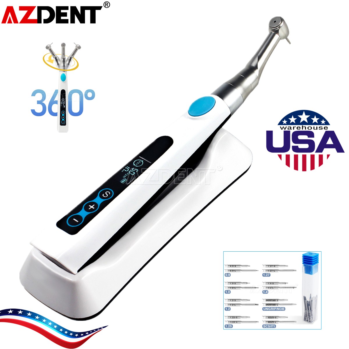 Wireless Dental Electric Implant Torque Wrench Handpiece 360° Rotate + Drivers
