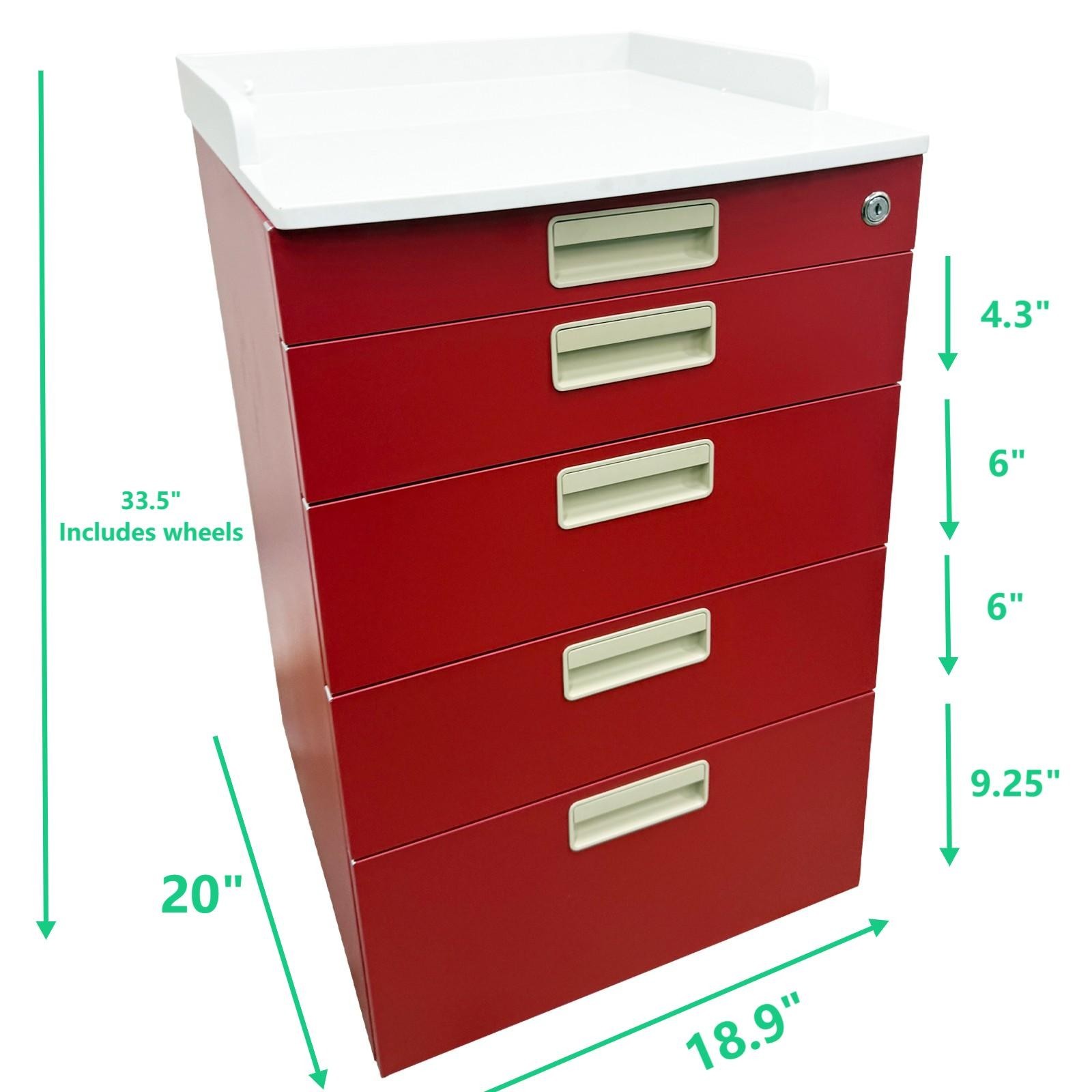 Multi-functional Mobile Cabinet Beauty Salon Office Storage Side Cabine 5 Layers