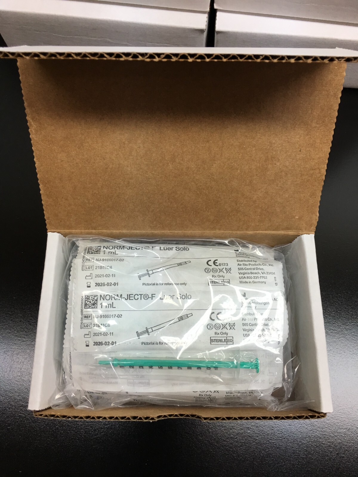 Analytical West REF A1-25 Norm Ject Luer Slip Syringe 10ml Lot 19PC No Needle