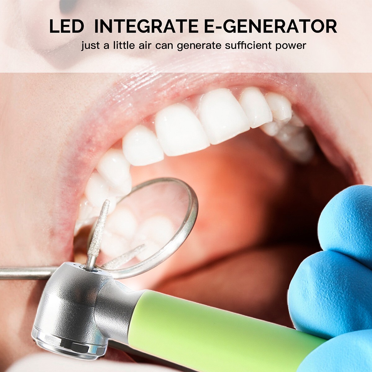 AZDENT Dental LED E-generator High Speed Handpiece 3 Water Spray 4 Holes