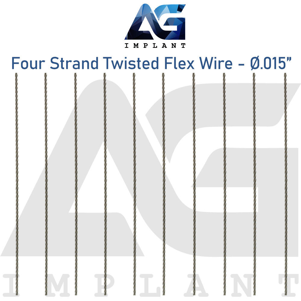 Ø.015″ Four Strand Twisted Flex Wire Round CrNi Steel Dental Orthodontic 360mm