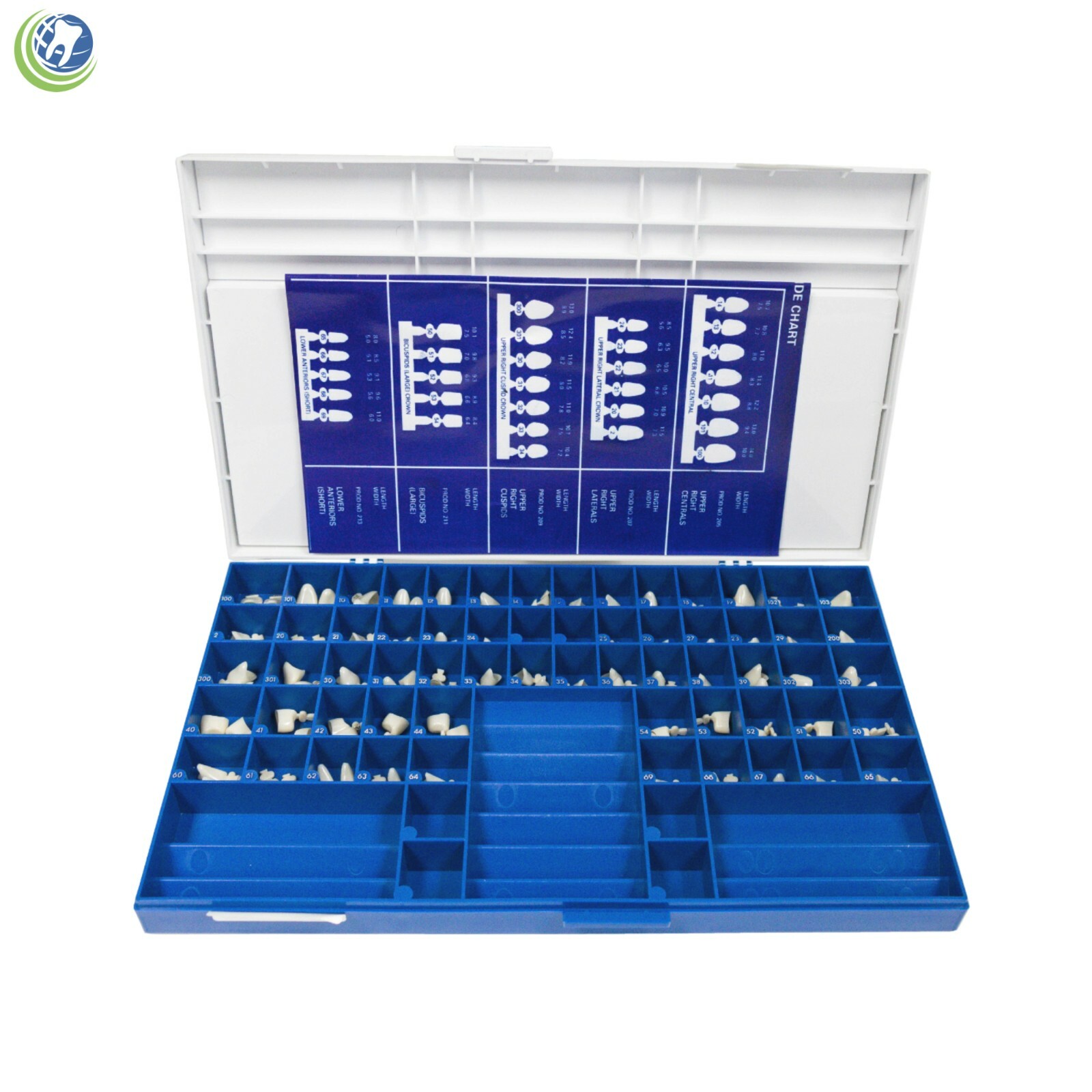 Polycarbonate Temporary Dental Crowns 180 Pcs Paper Mold Guides Universal A1