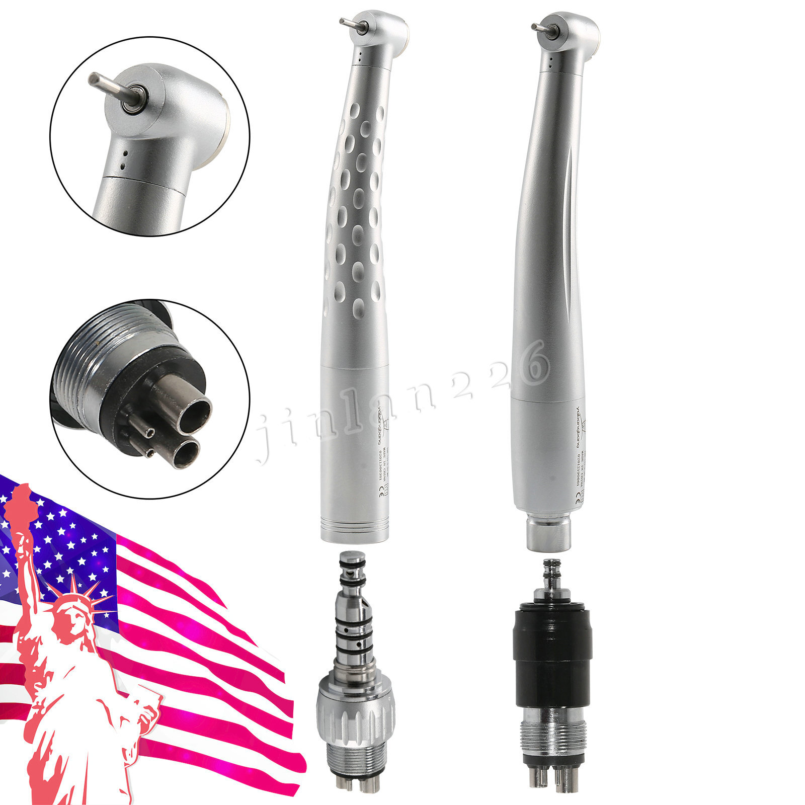 1-5 Yabangbang Dental Fast High Speed Handpiece with 4 Hole Quick Coupler Swivel