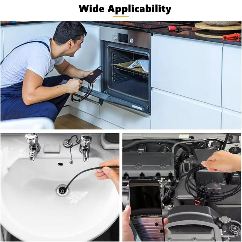 1920P HD Endoscope Camera, 8 LED Dual Lens, IP67 Waterproof for iOS/Android USA