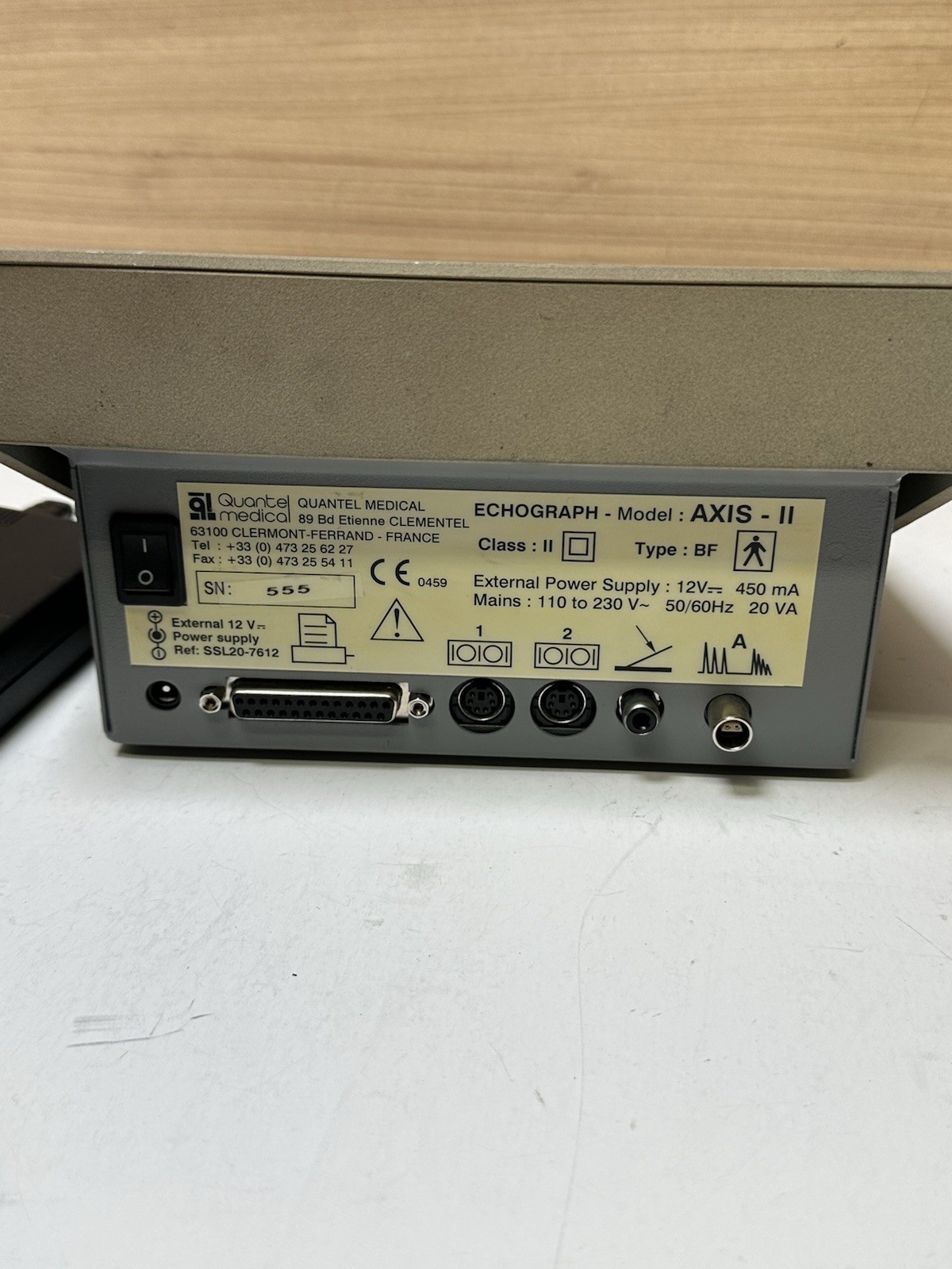 QUANTEL MEDICAL ECHOGRAPH AXIS-II (UNTESTED SALE AS-IS FOR PARTS OR REPAIR)