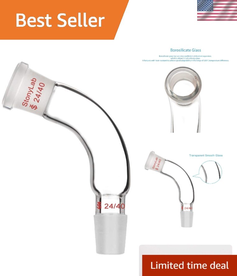 Durable Borosilicate Distillation Adapter with 105° Bend – 24/40 Joint Size