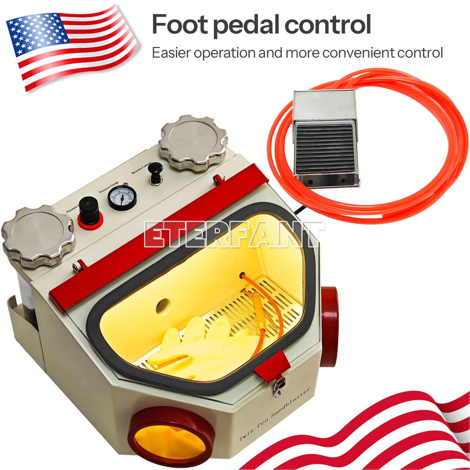 TwinPen Sandblaster 2 Aluminum Tank/with Dust Collection Box and LED Strip Light