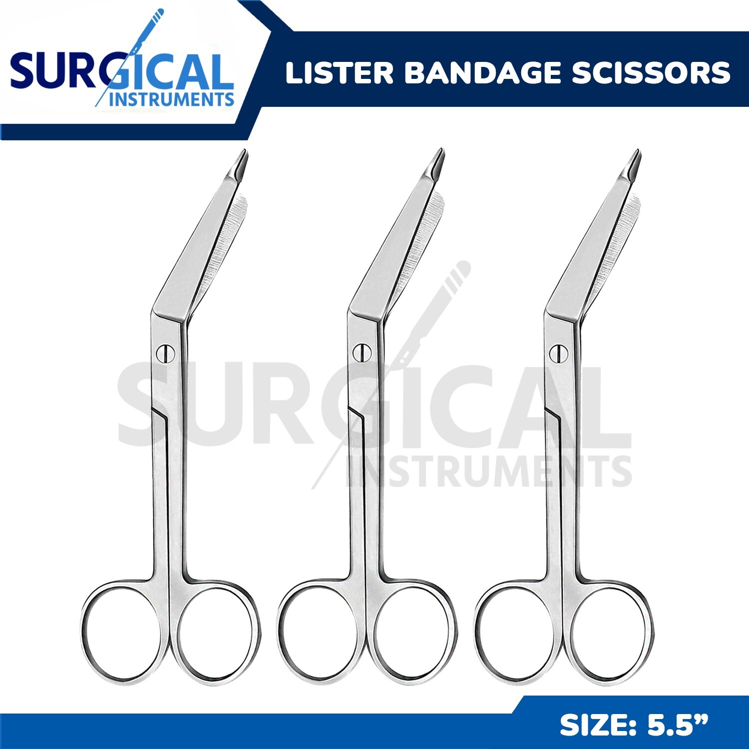3 Pcs Lister Bandage Scissors 5.5″ Surgical Medical Instruments German Grade
