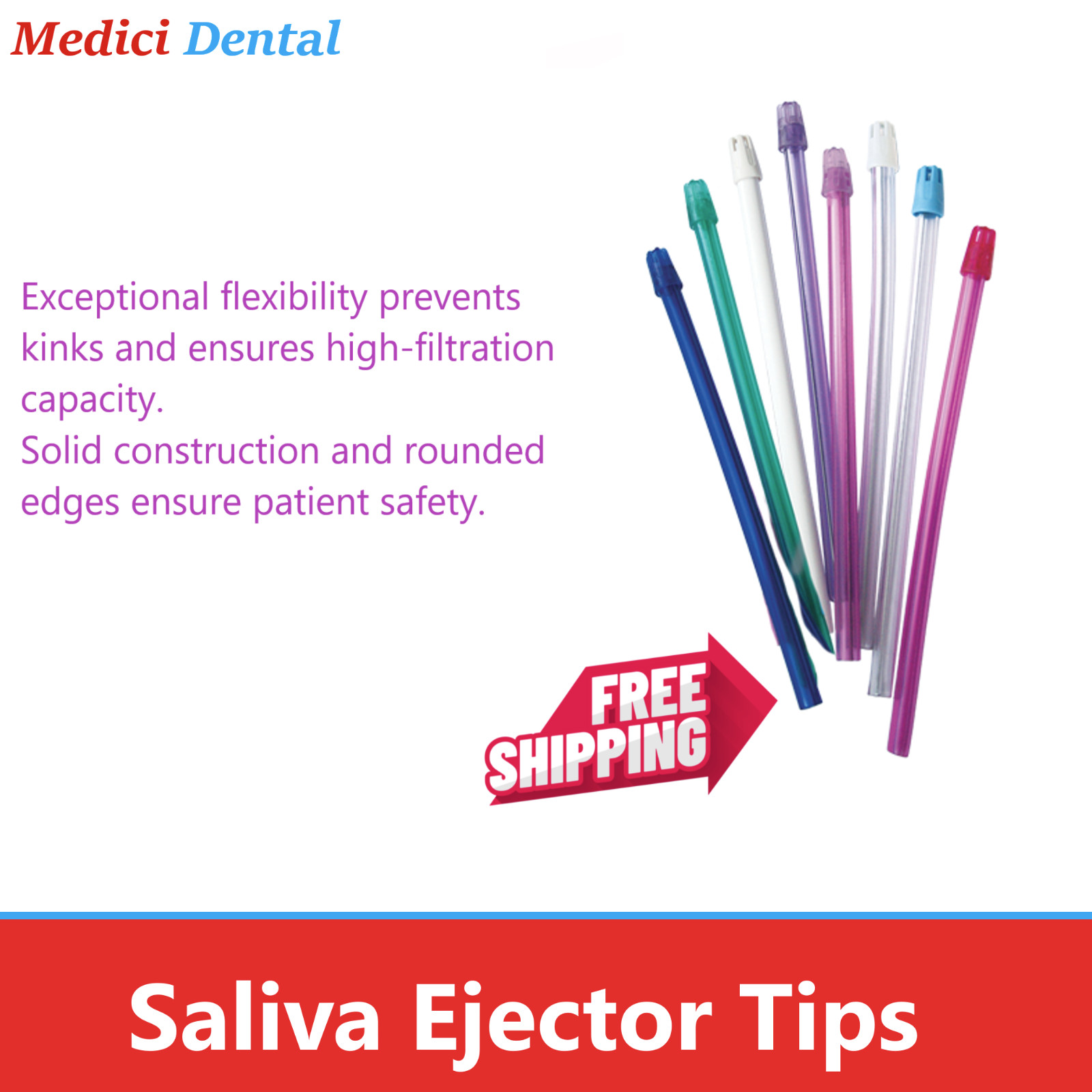 100-1000/Box Dental Saliva Ejectors Suction Ejector Blue Or White, US Manufactur