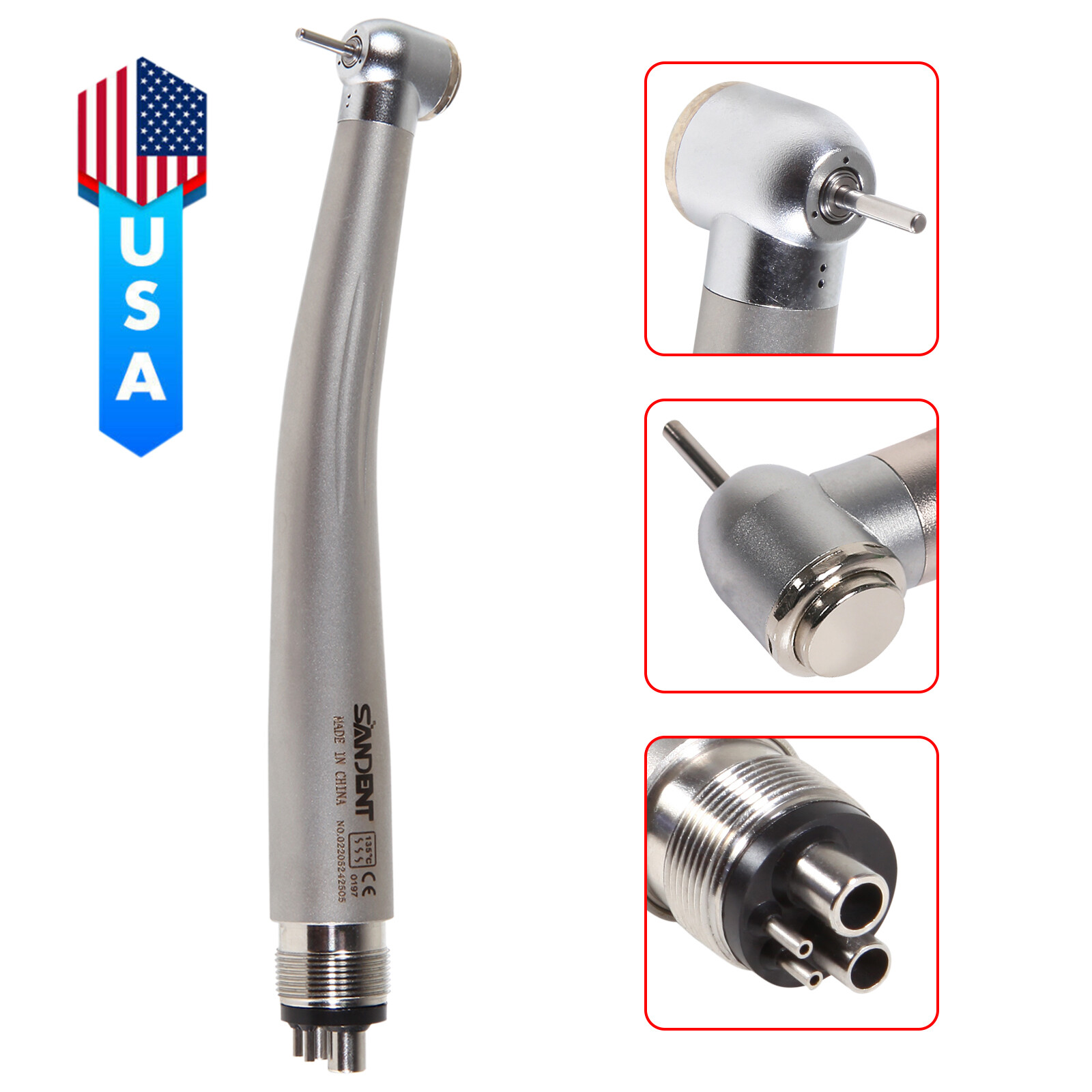 10* SANDENT Dental High Speed Handpiece push button spray 4Hole Midwest fit NSK