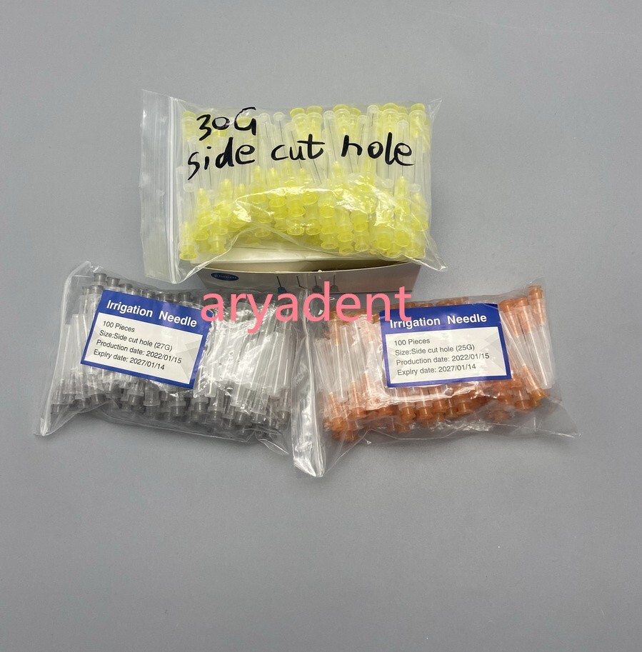 Dental Endo Irrigation Needle Disposable Syringe Tips 25/27/30GA Side Cut Vent