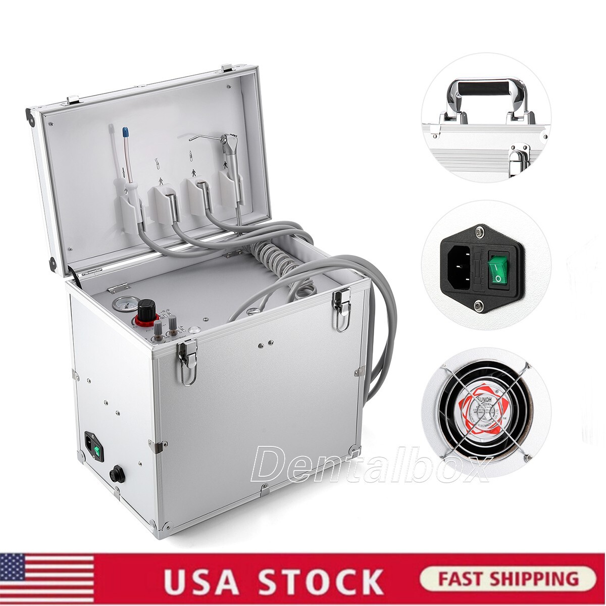 Portable Dental Delivery Unit Air Compressor Motor Suction Case Equipment BD-402