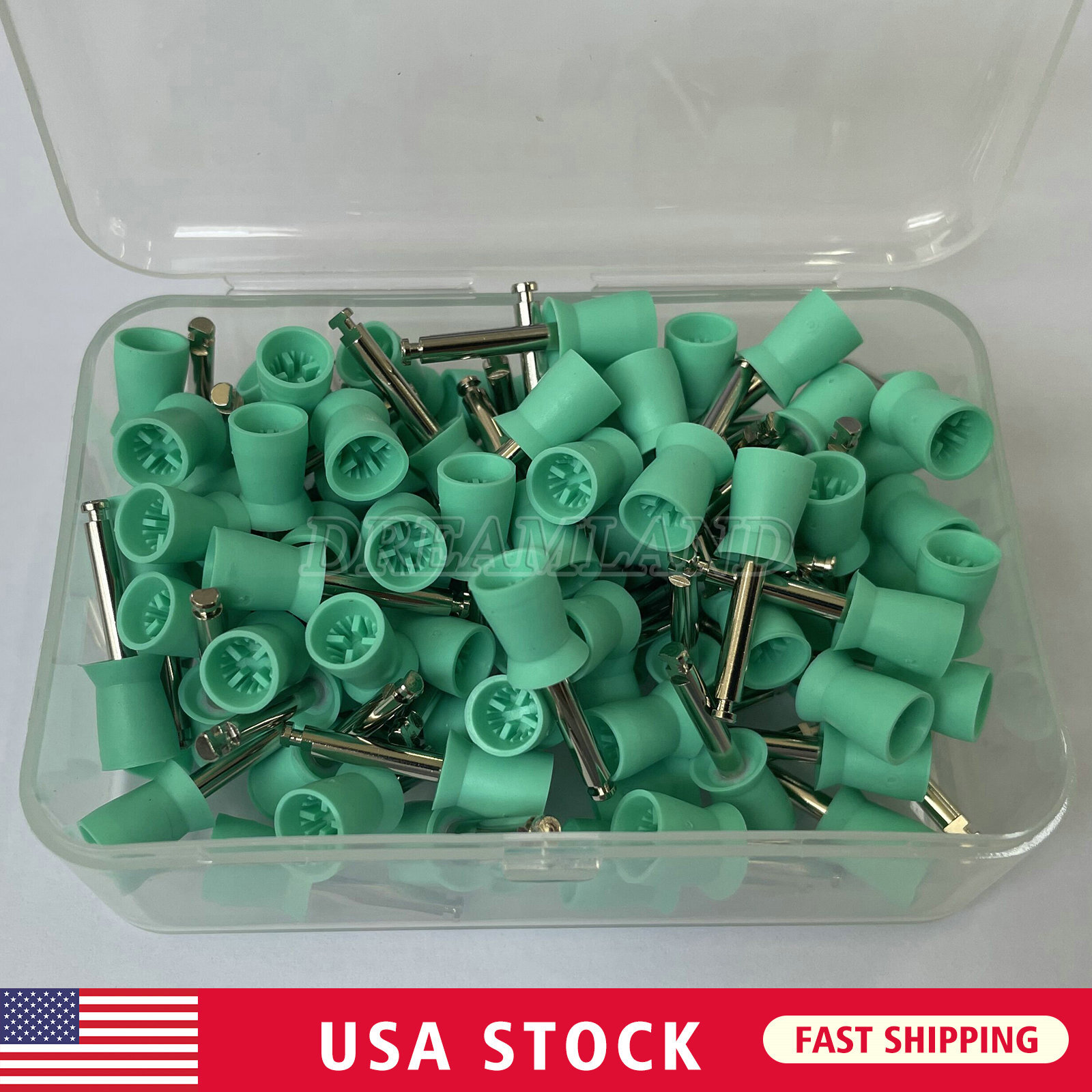 100PC Dental Rubber Prophy Tooth Polish Polishing Cups Brushes Latch Type