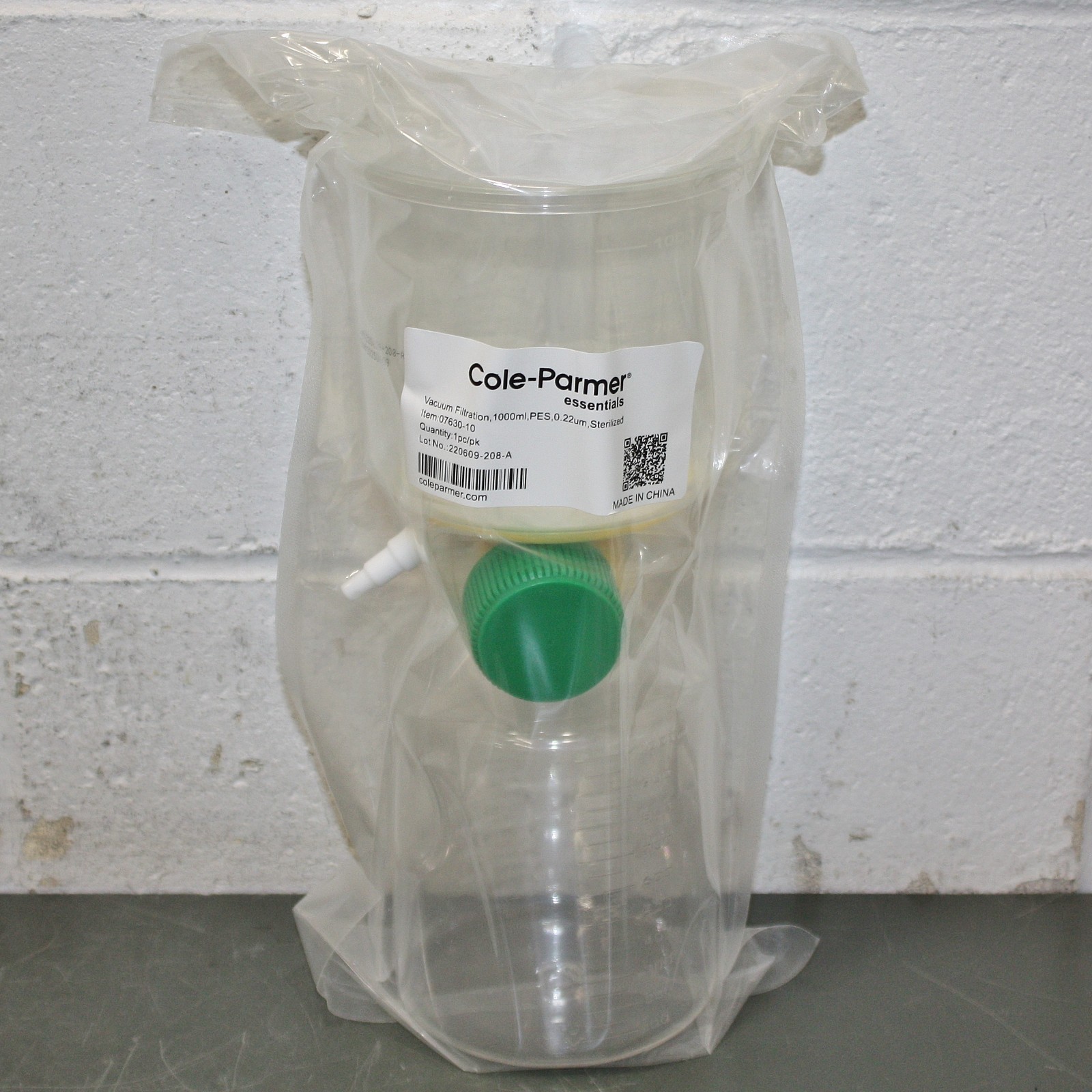 (12) Cole-Parmer Disposable Bottle Top Aspirator 07630-10, 1000mL, 0.22um, PES