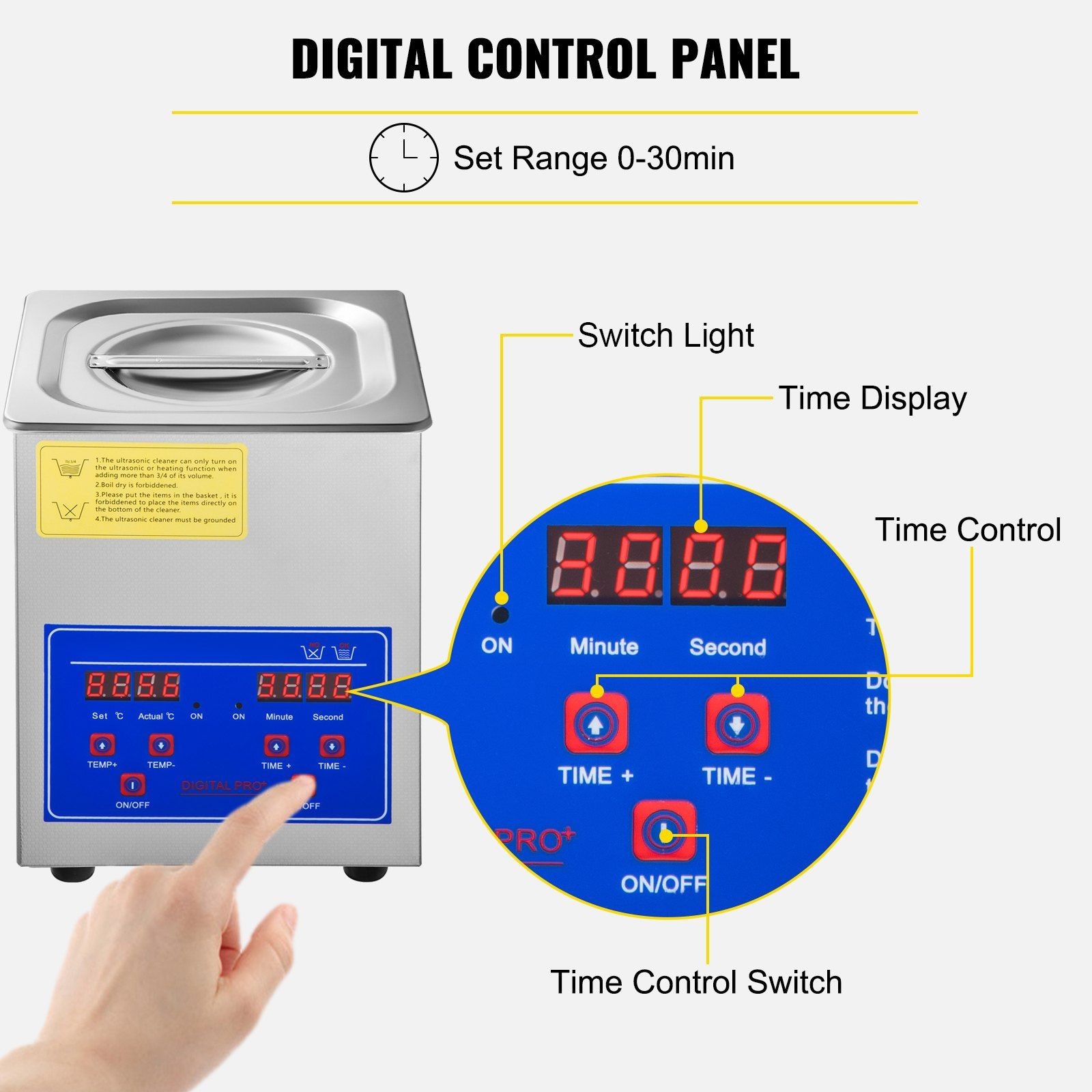 Digital Setting 2L 40kHz Ultrasonic Cleaner Corrosion Resistant 110V
