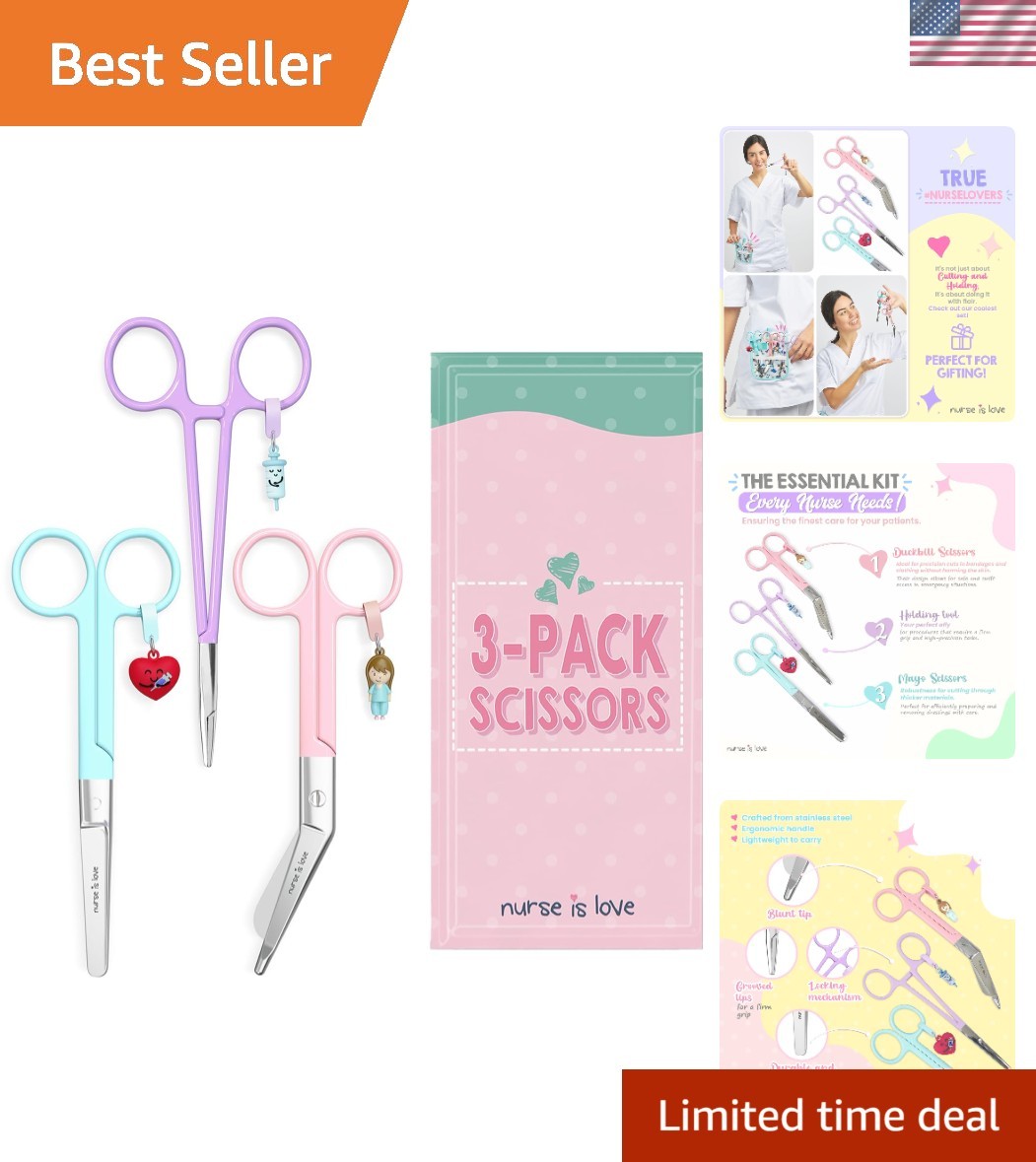 5.5 Inch Lister Nursing Scissors – Vibrant Stainless Steel Shears for Quick Cuts
