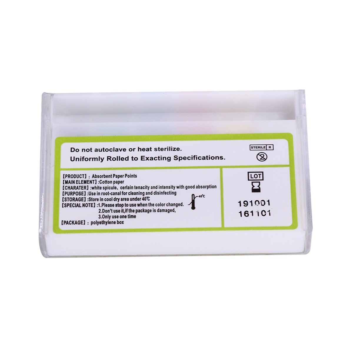 10X puntas papel absorbente de raíz endodóntica Dental puntas 0,02 Taper 15#-40#
