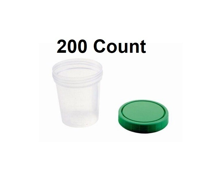 200 Cups Urine Specimen Container Cup 4 oz Sample Collection, Screw Cap No Leak