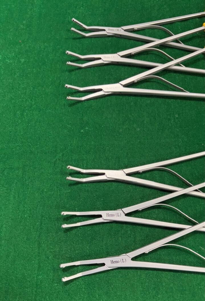 6pc Laparoscopic Open Surgery Hem-o-Lok Applier Purple (L)/ Yellow (XL) Reusable