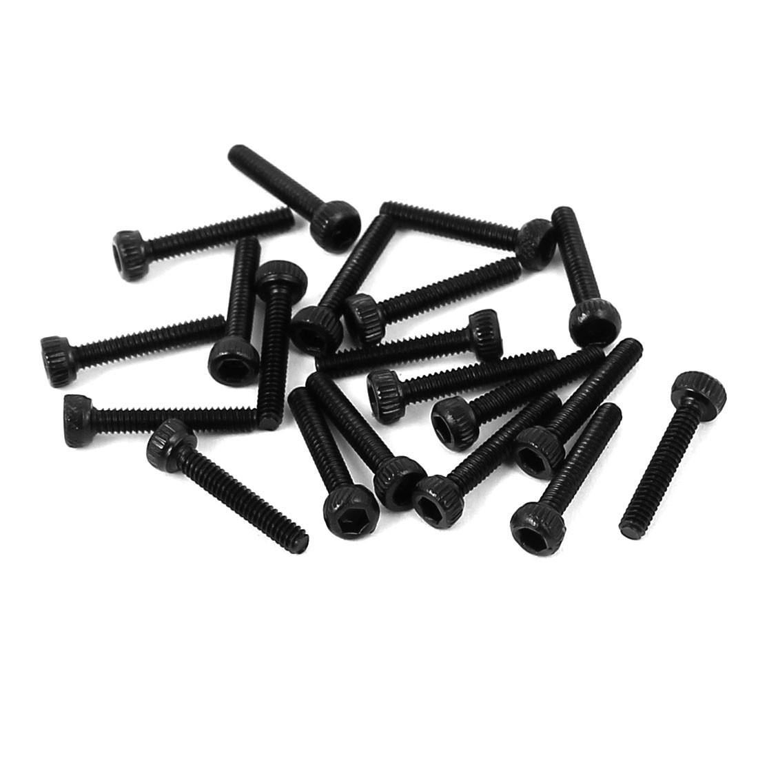 M1.4x8mm Alloy Steel Hex Socket Head Knurled Cap Screw Bolt Black 20pcs