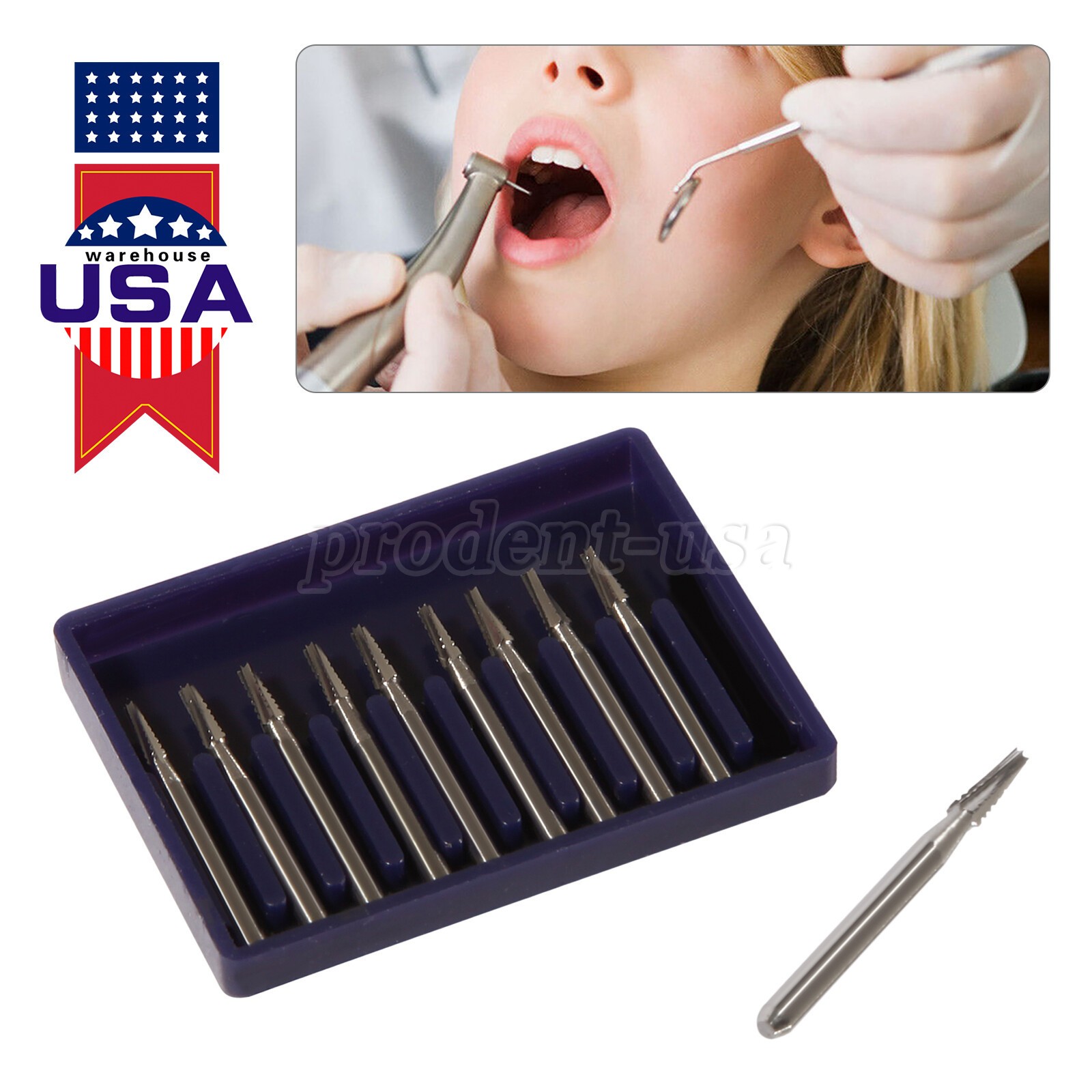 10Pc/Pack Dental Tungsten Carbide Drill FG Bur For High Speed Handpiece FG701 po