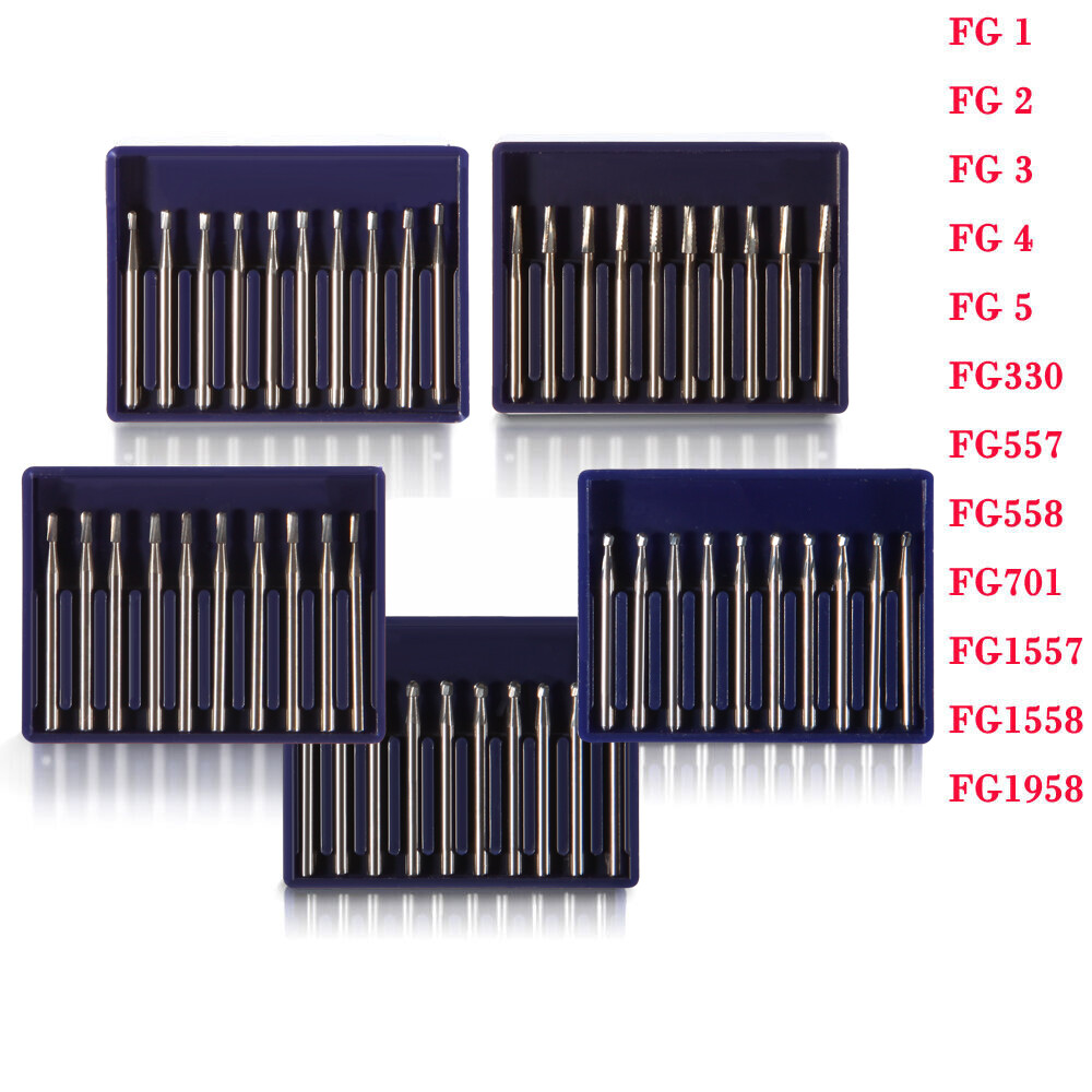 Dental Carbide Burs FG1/2/3/4/5/6/7/8 Round for High Speed Handpiece 10 -100Pcs