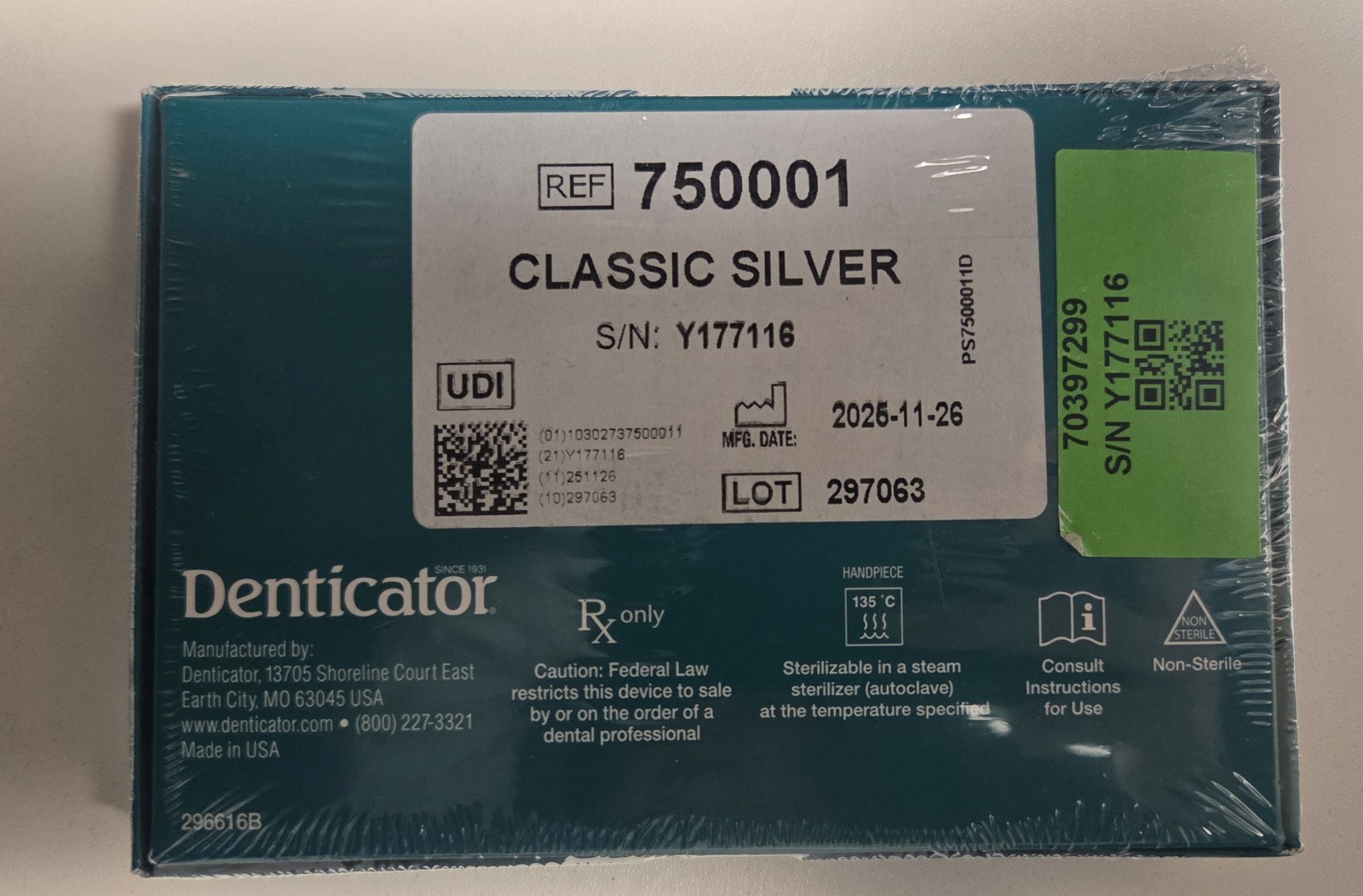 ProphyPal Silver Hygiene Handpiece Classic 360-Degree Swivel