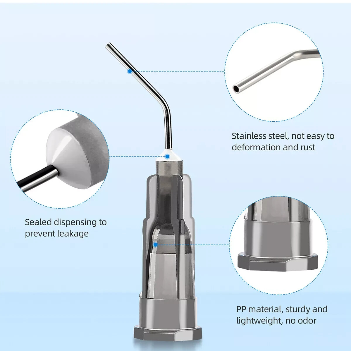 Dental Pre Bent Needle Tips Dispensing Syringe Tip Fit for Flowable Composit