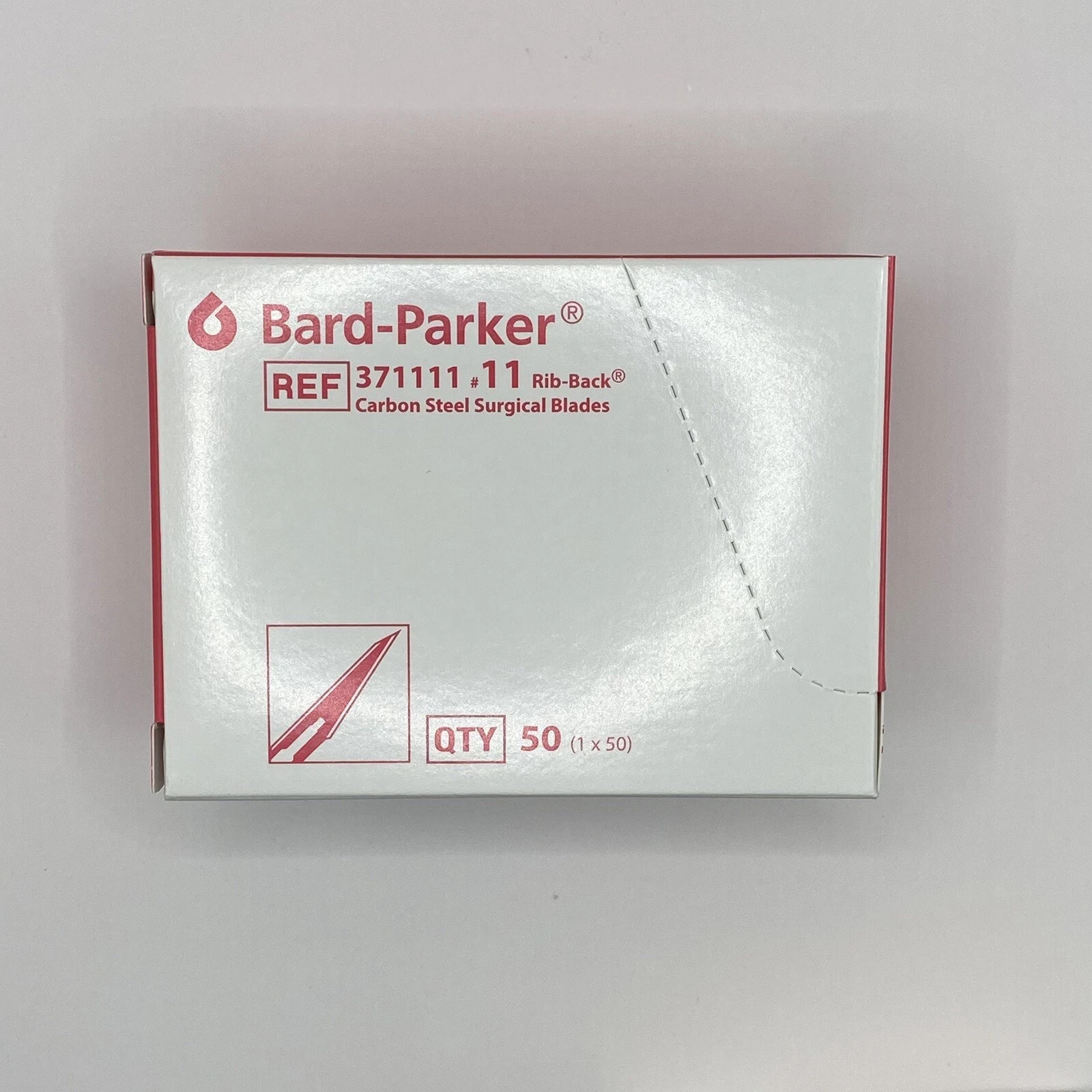 Bard Parker #11 Carbon Steel Surgical Dental Scalpel Blade, 50/PK, #371111