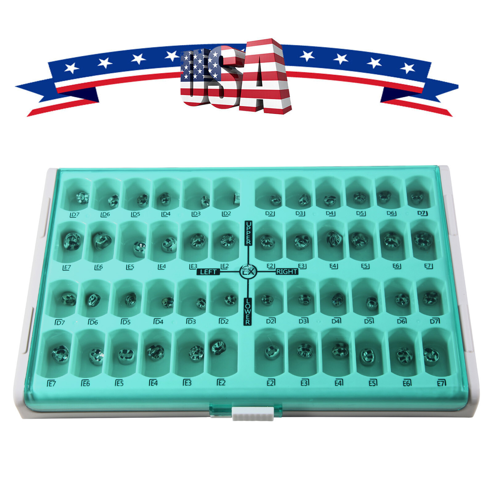 48 Size Dental Kids Primary Molar Crowns Stainless Steel Pediatric Crown USA