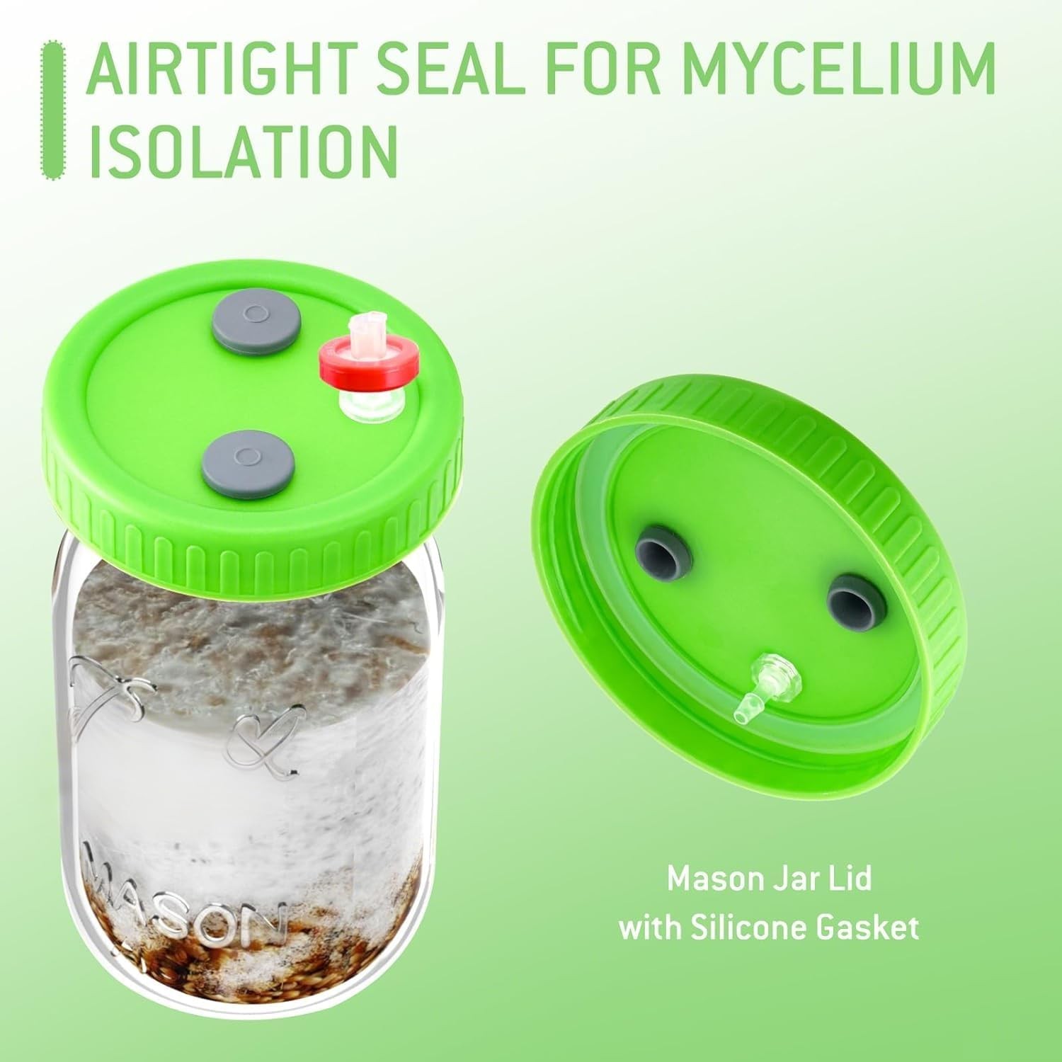 Mason Jar Lid Needle filter Lliquid Culture Lid with Tubing Mushroom growing Lid