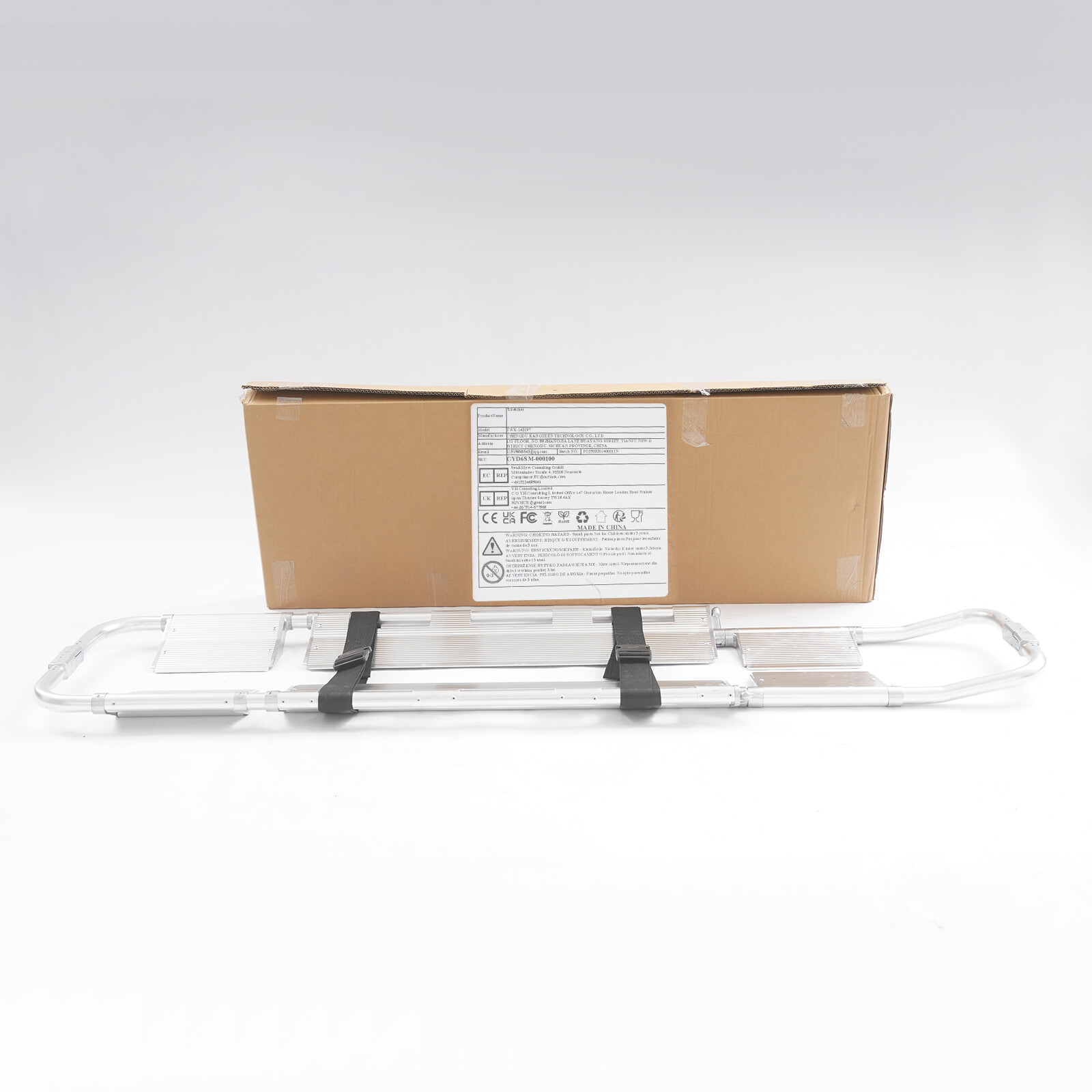 Foldable Portable Stretcher Adjustable Length Patient Transport Stretcher 159kg