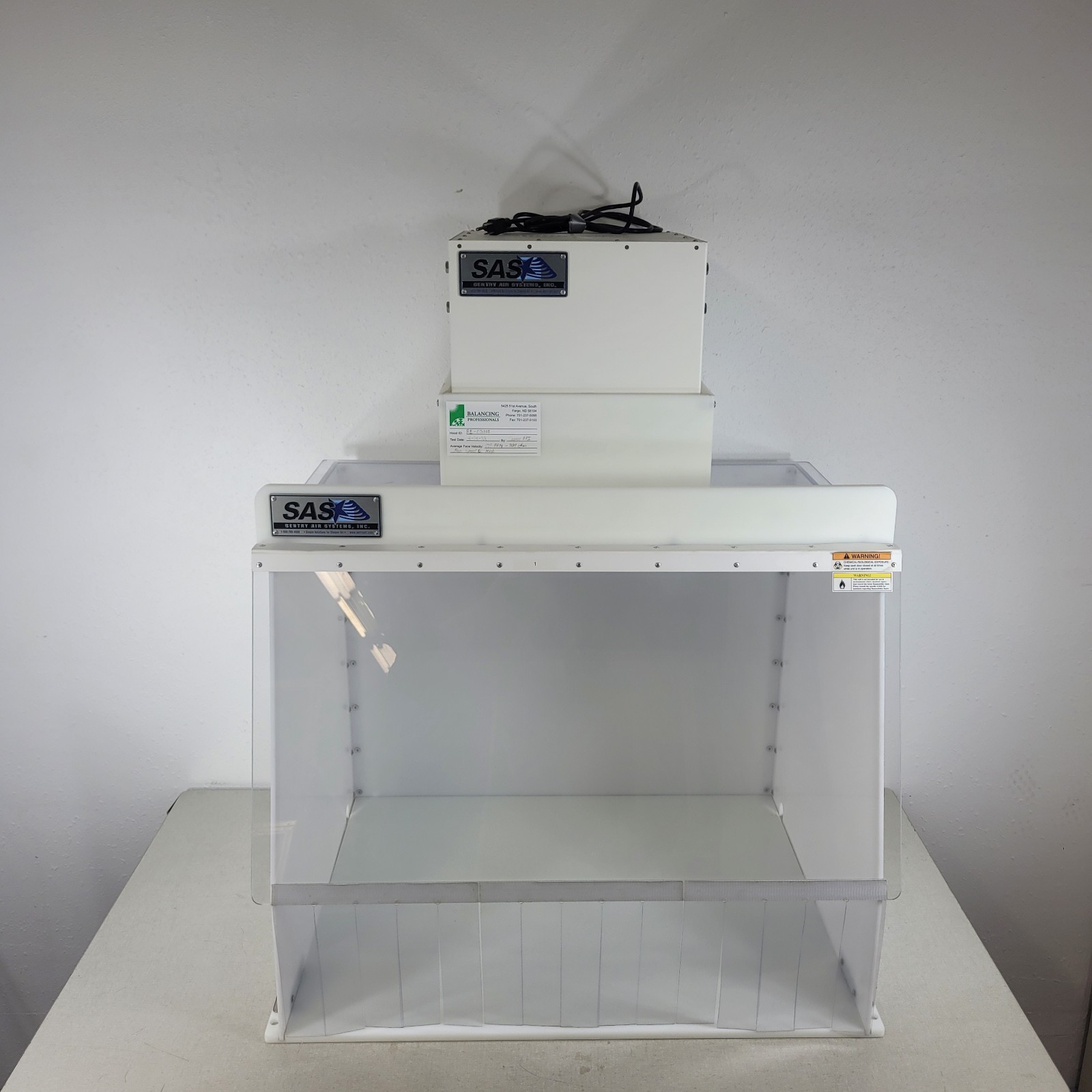 Sentry Air Systems SAS 30″ PCR Workstation Portable Clean Room Box ISO Class 100