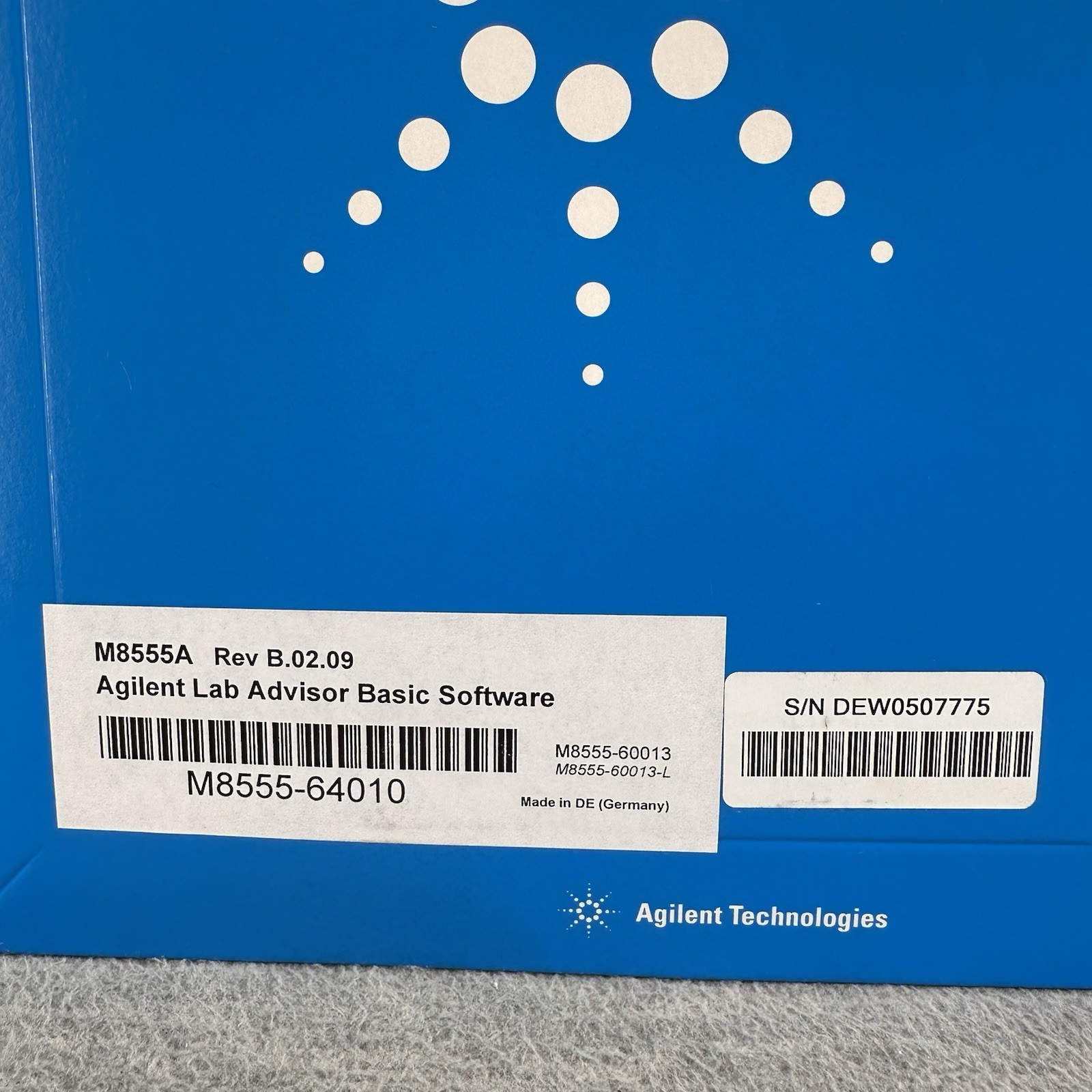AGILENT – M8555-64010 Lab Advisor Basic Software Rev B.02.09 LB