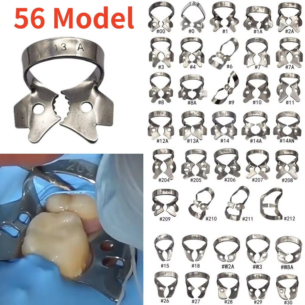 56Size Dental Endodontic Rubber Dam Clamps Stainless Instruments Surgical Clamp