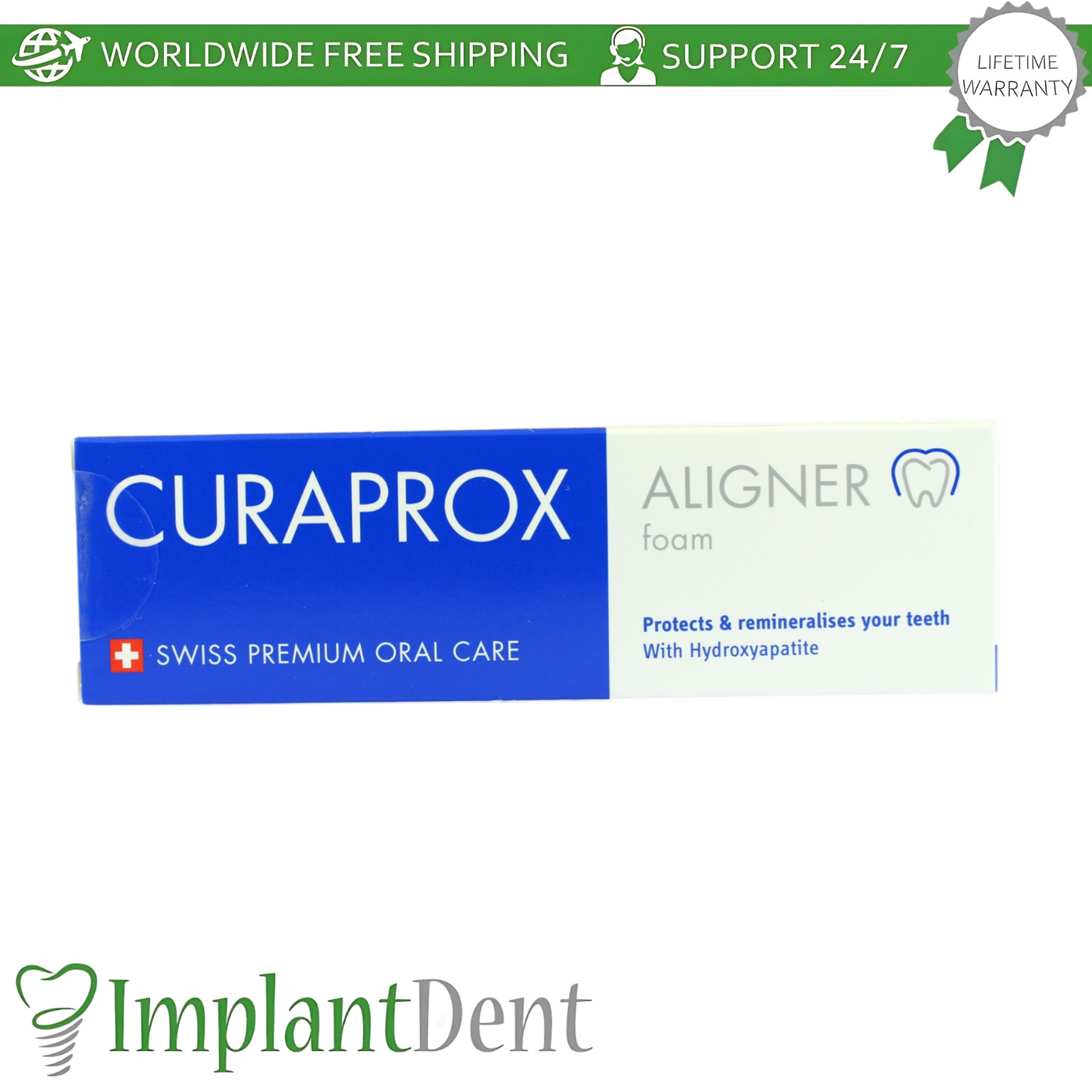 Aligner Foam 40ml Protection from Dental Retainers Daily Use Curaprox