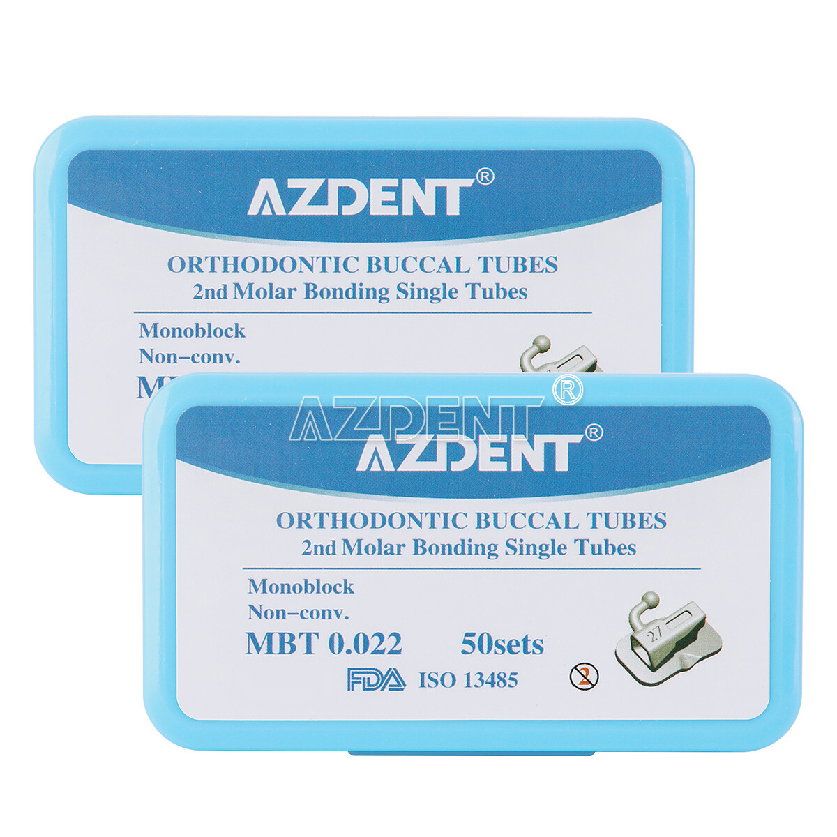 50Sets AZDENT Dental Orthodontic Buccal Tube 1st 2nd Molar Tube Roth MBT 022/018