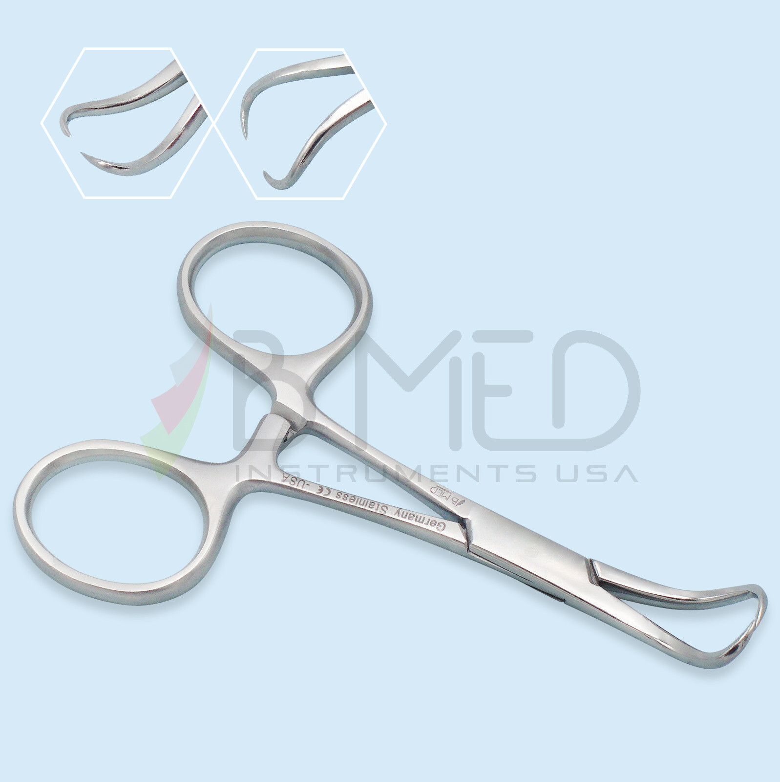 Backhaus Towel Clamp Forceps 3.5″ Curved Dental Surgical Ent
