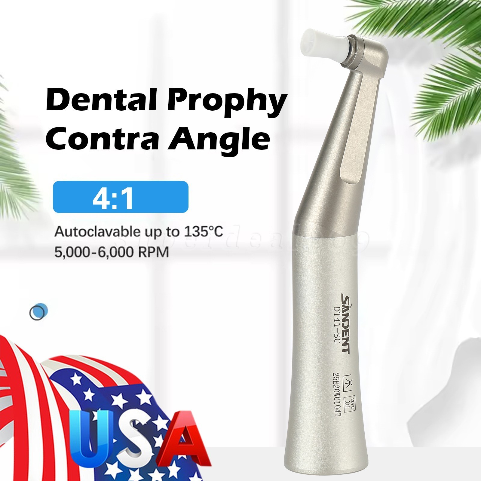 1-10 PCS Dental Prophy Handpiece Contra Angle 4:1 Screw Polishing Head Low Speed