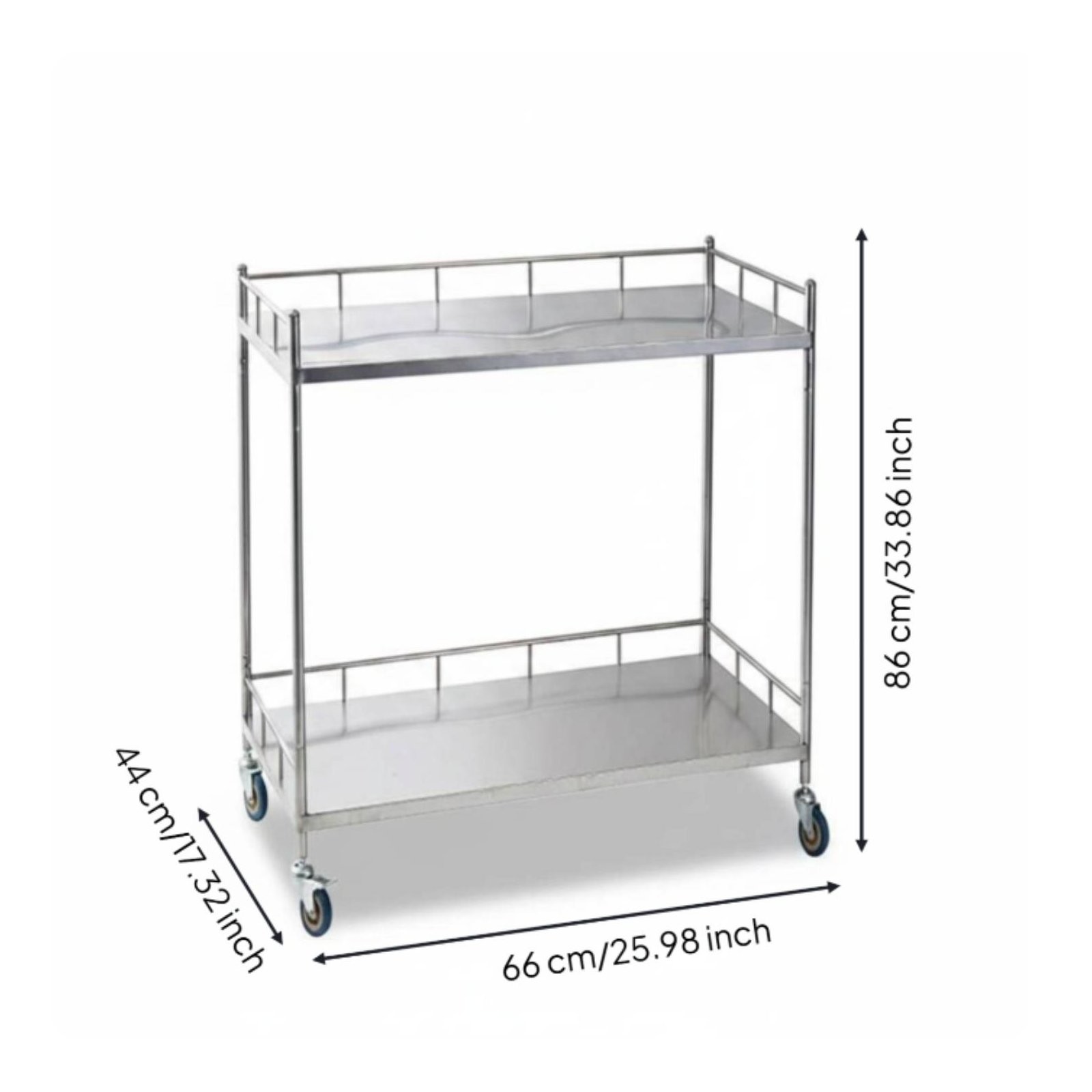 Hospital Treatment Trolley Locking Wheels Oral Instrument Trolley Noiseless