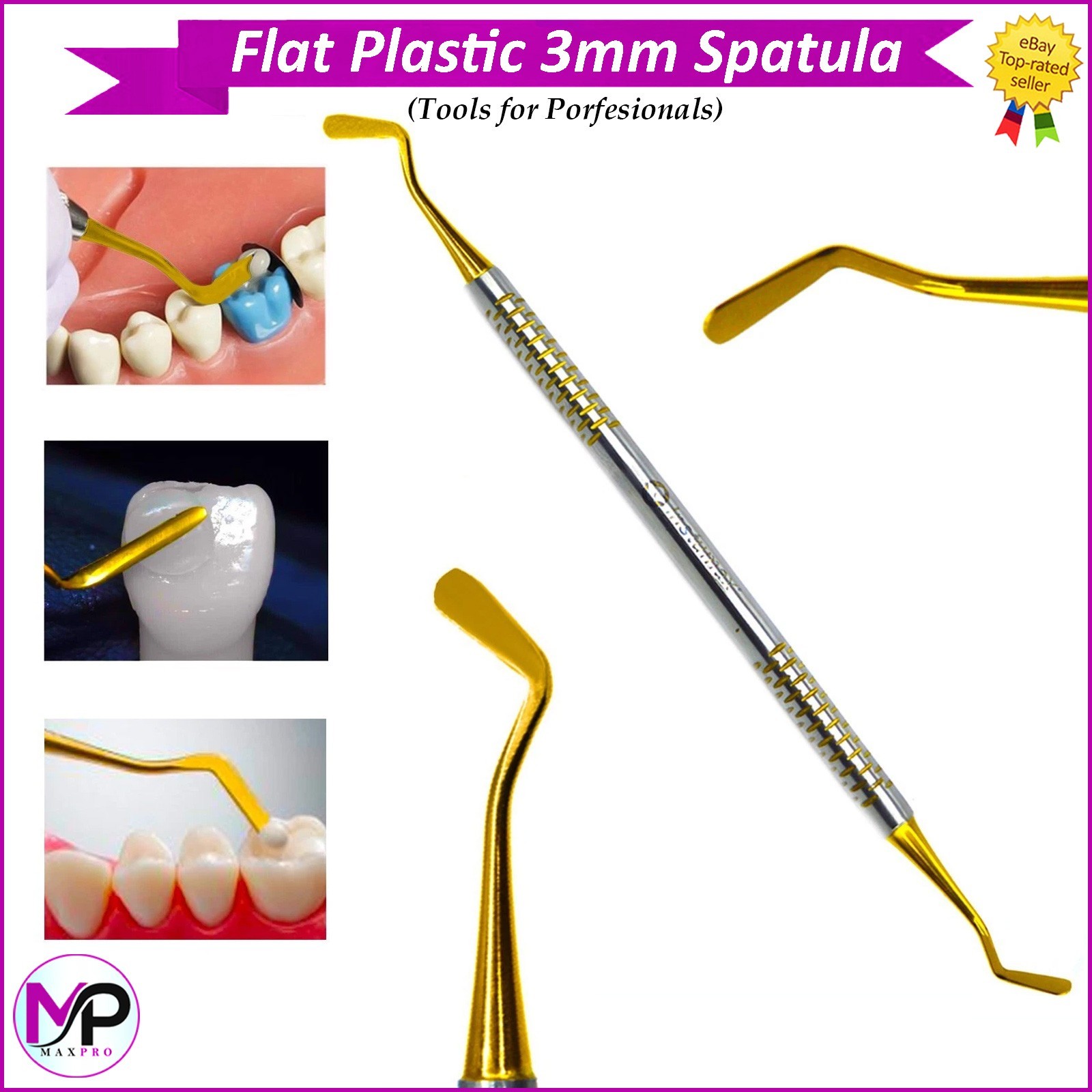 Flat Plastic Composite Filling Instruments 3mm Double Ended Dental Tools